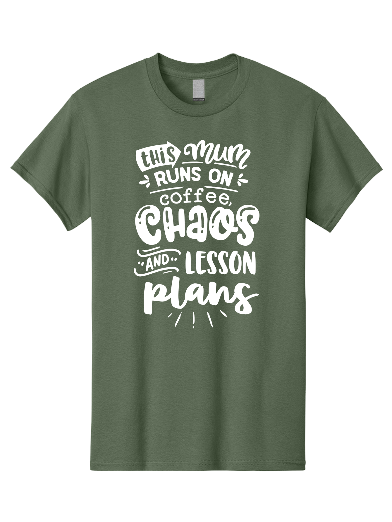 This-Mum-Runs-On-Coffee-Chaos-And-Lesson-Plans Men'S Graphic Tee, 100% Cotton, Comfortable Casual Summer Wear, Machine Washable, Funny Mom Quote, Teacher Humor, Coffee Lover, Chaotic Life, Lesson Plans, Mom Life, Teacher Life, Humorous Quote, Aab451 27