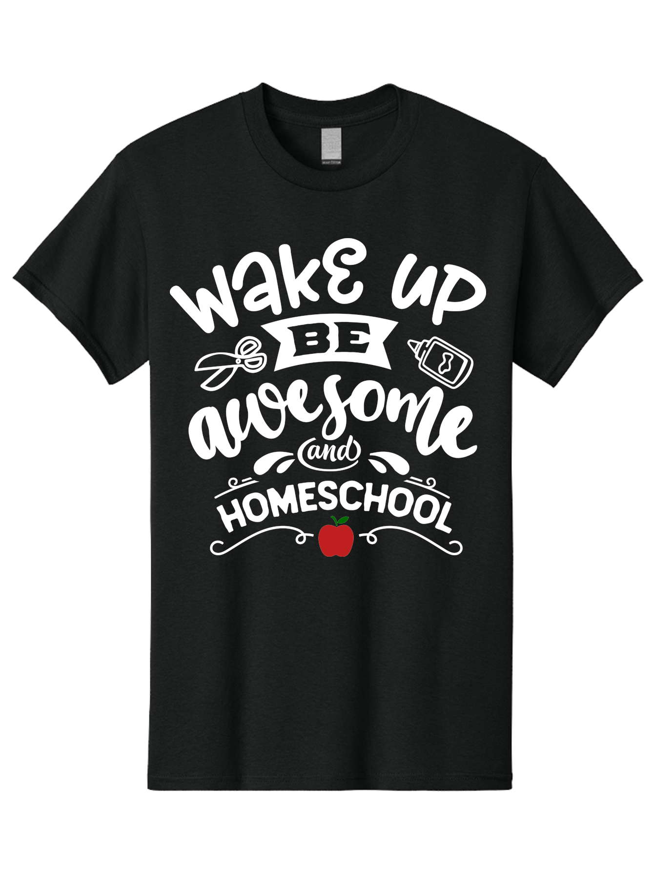 Wake-Up-Be-Awesome-And-Homeschool-1 Men'S Graphic Tee, 100% Cotton, Comfortable Casual Summer Wear, Machine Washable, Homeschool Inspiration, Motivational Quote, Morning Motivation, Educational Quote, Homeschooling, Learning At Home, Aab452 23