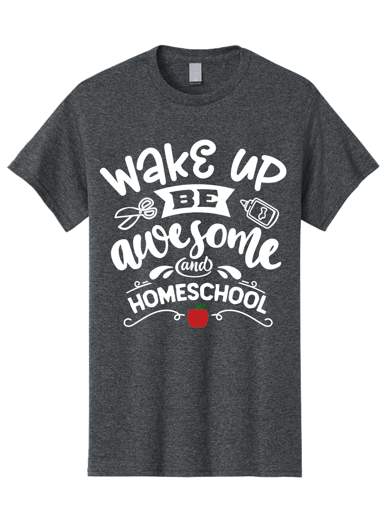 Wake-Up-Be-Awesome-And-Homeschool-1 Men'S Graphic Tee, 100% Cotton, Comfortable Casual Summer Wear, Machine Washable, Homeschool Inspiration, Motivational Quote, Morning Motivation, Educational Quote, Homeschooling, Learning At Home, Aab452 19