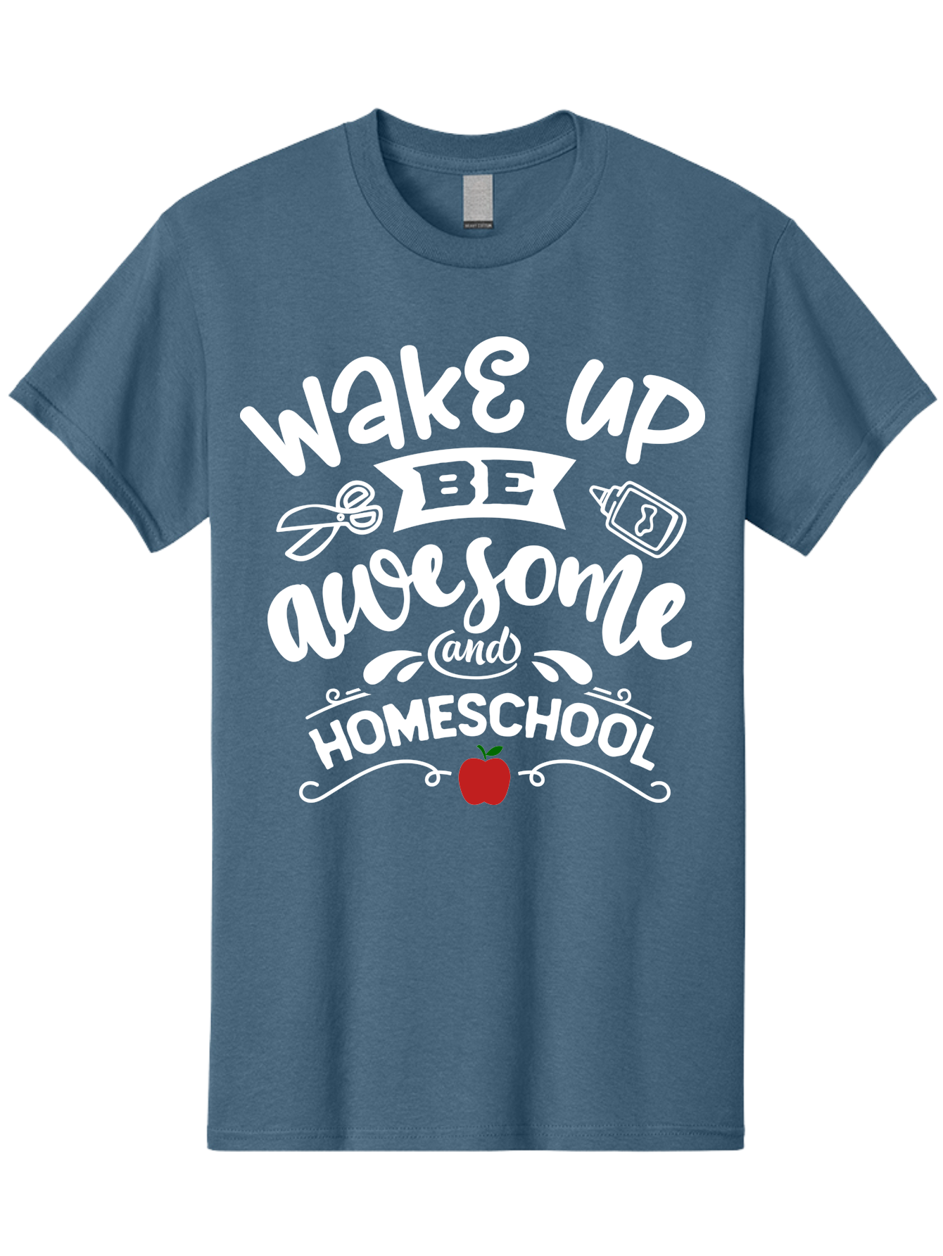 Wake-Up-Be-Awesome-And-Homeschool-1 Men'S Graphic Tee, 100% Cotton, Comfortable Casual Summer Wear, Machine Washable, Homeschool Inspiration, Motivational Quote, Morning Motivation, Educational Quote, Homeschooling, Learning At Home, Aab452 17