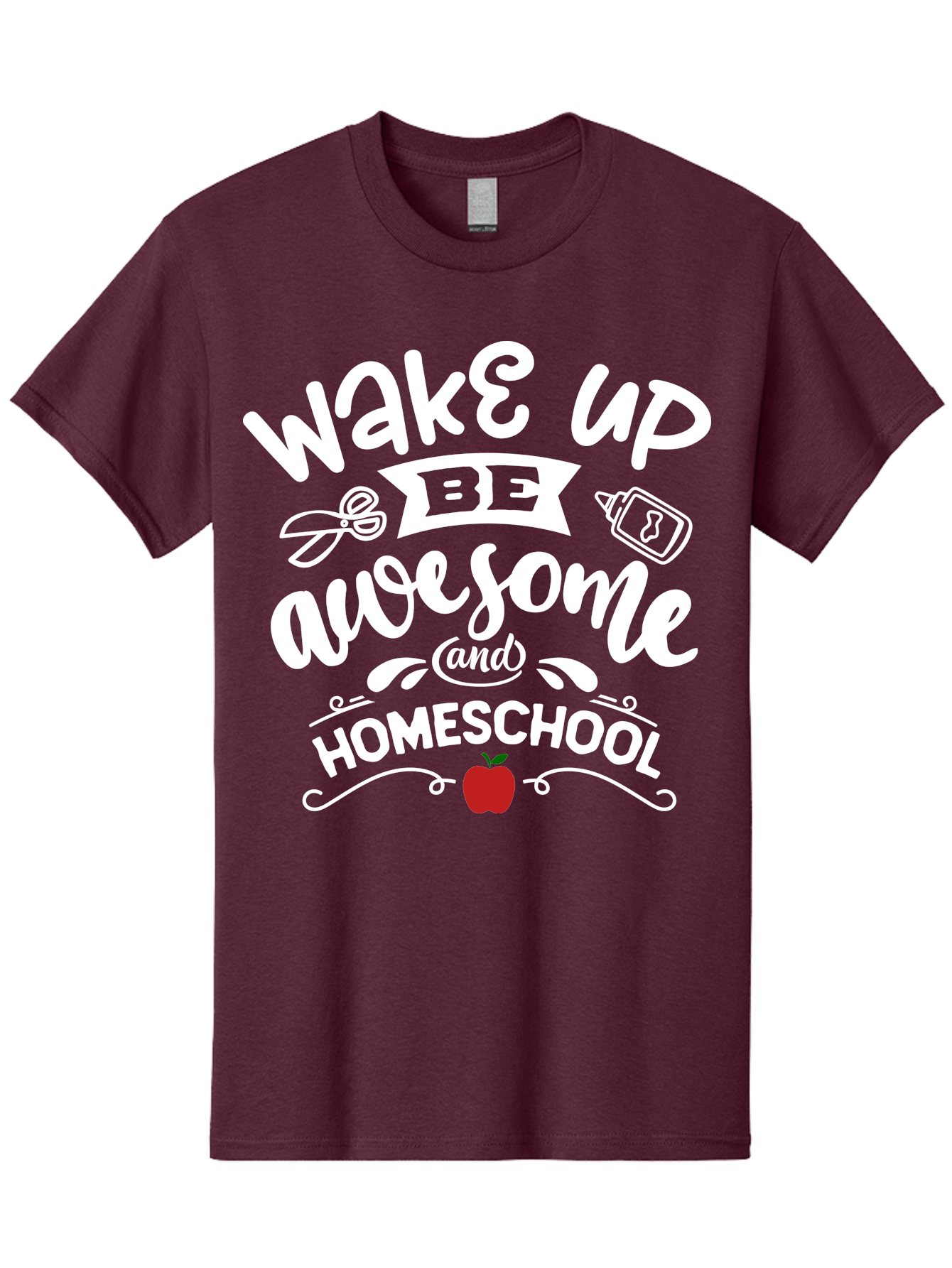 Wake-Up-Be-Awesome-And-Homeschool-1 Men'S Graphic Tee, 100% Cotton, Comfortable Casual Summer Wear, Machine Washable, Homeschool Inspiration, Motivational Quote, Morning Motivation, Educational Quote, Homeschooling, Learning At Home, Aab452 5