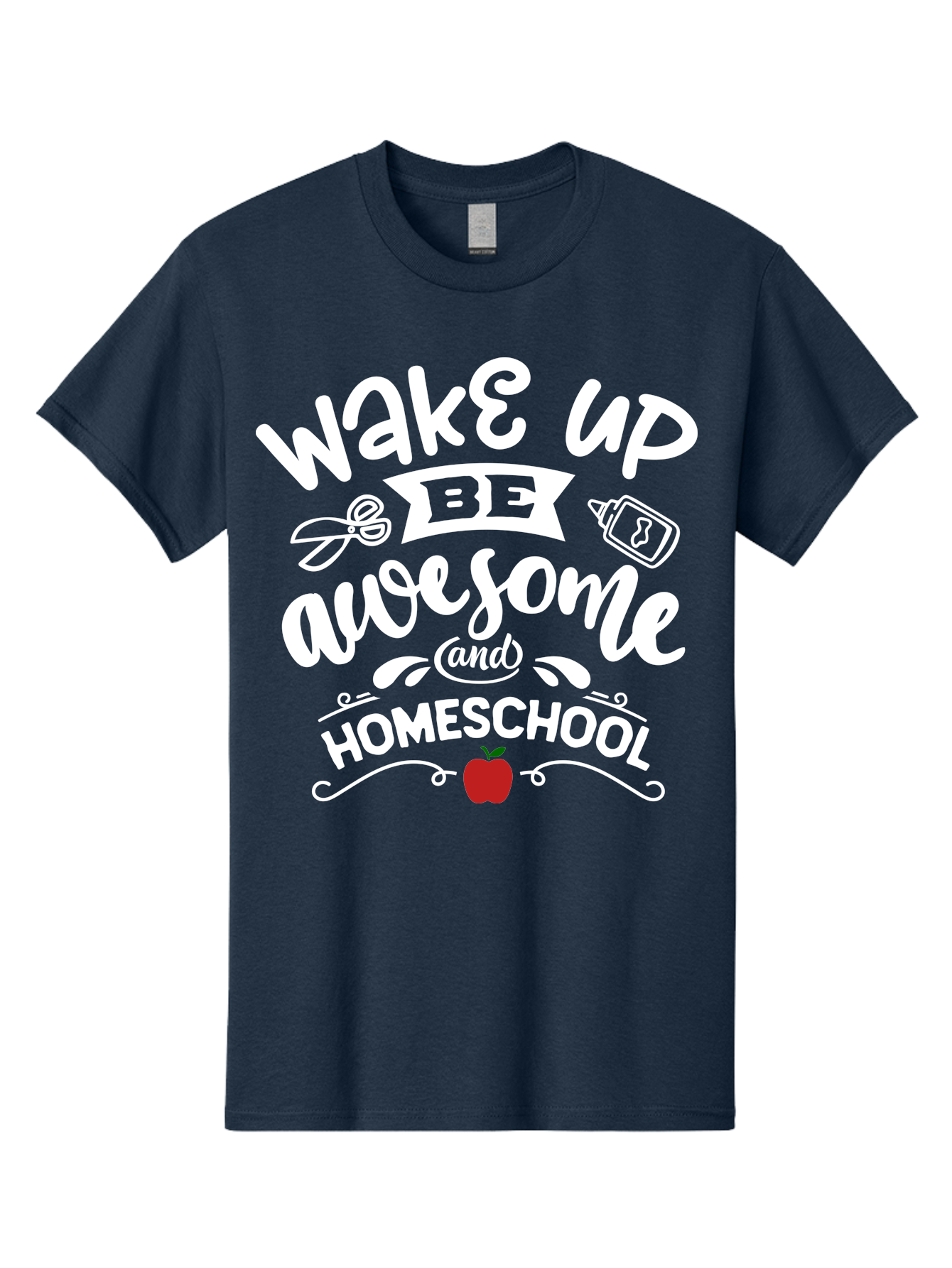 Wake-Up-Be-Awesome-And-Homeschool-1 Men'S Graphic Tee, 100% Cotton, Comfortable Casual Summer Wear, Machine Washable, Homeschool Inspiration, Motivational Quote, Morning Motivation, Educational Quote, Homeschooling, Learning At Home, Aab452 27