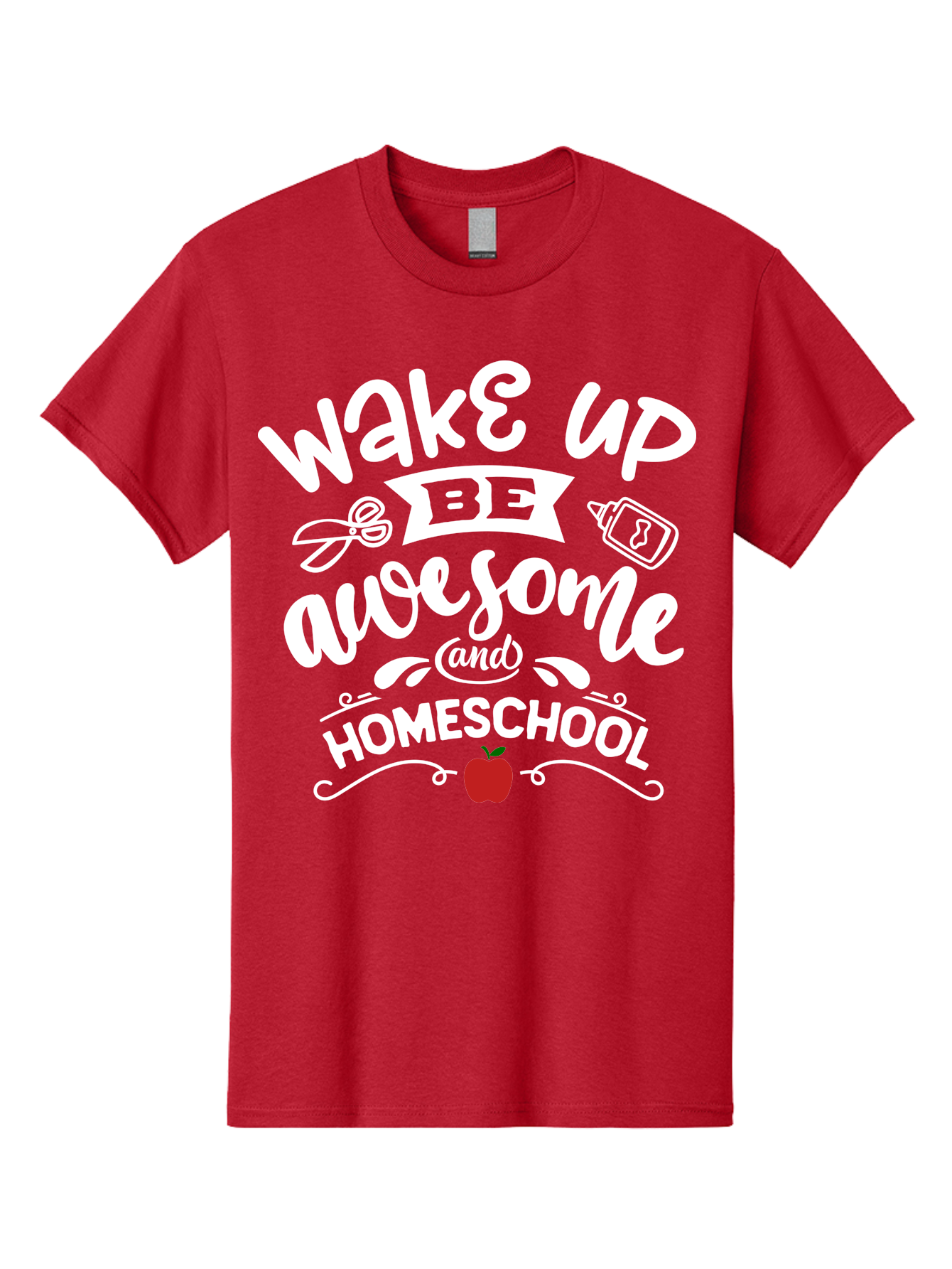 Wake-Up-Be-Awesome-And-Homeschool-1 Men'S Graphic Tee, 100% Cotton, Comfortable Casual Summer Wear, Machine Washable, Homeschool Inspiration, Motivational Quote, Morning Motivation, Educational Quote, Homeschooling, Learning At Home, Aab452 25