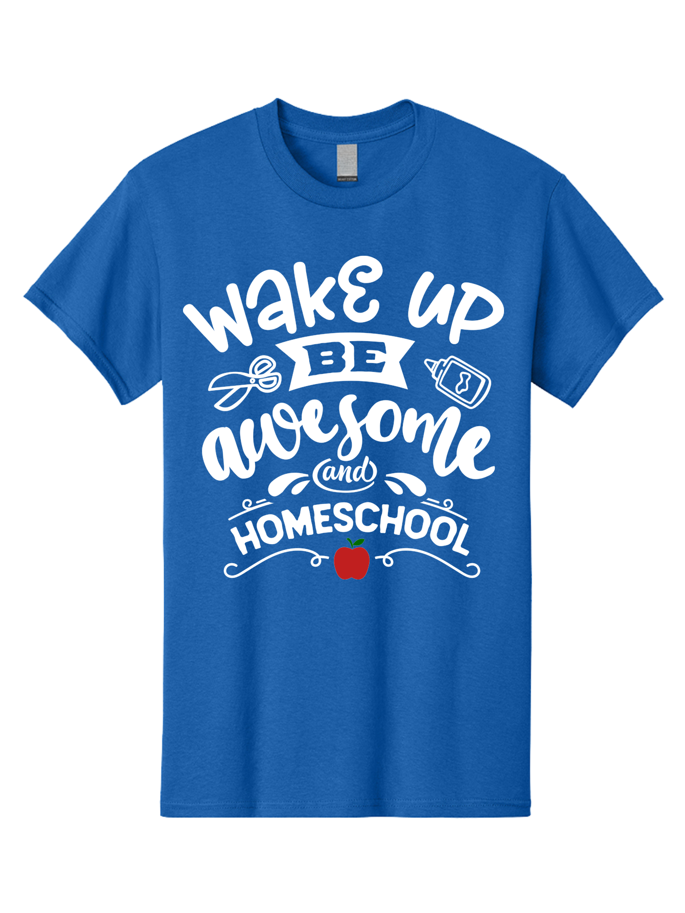Wake-Up-Be-Awesome-And-Homeschool-1 Men'S Graphic Tee, 100% Cotton, Comfortable Casual Summer Wear, Machine Washable, Homeschool Inspiration, Motivational Quote, Morning Motivation, Educational Quote, Homeschooling, Learning At Home, Aab452 7