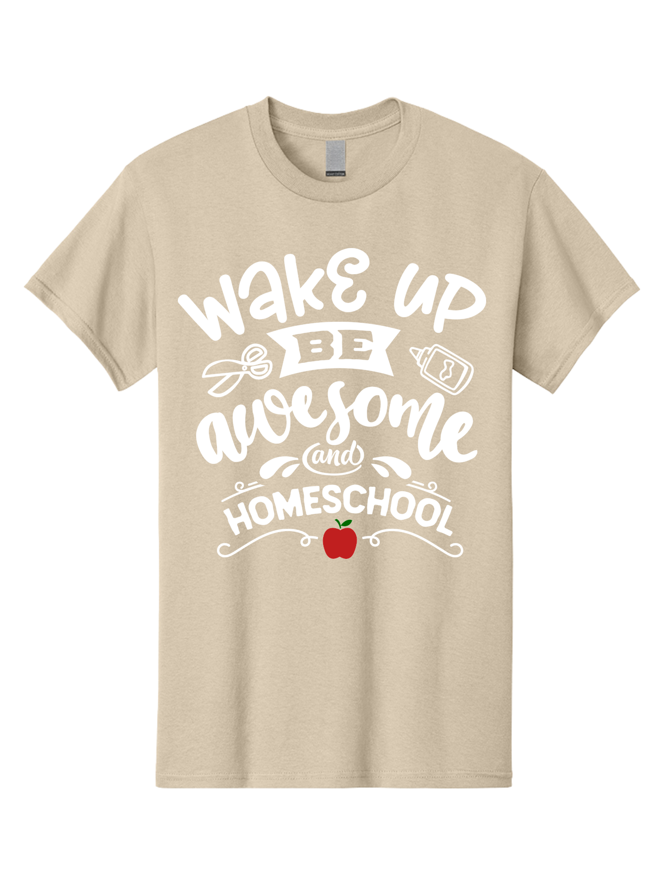 Wake-Up-Be-Awesome-And-Homeschool-1 Men'S Graphic Tee, 100% Cotton, Comfortable Casual Summer Wear, Machine Washable, Homeschool Inspiration, Motivational Quote, Morning Motivation, Educational Quote, Homeschooling, Learning At Home, Aab452 3