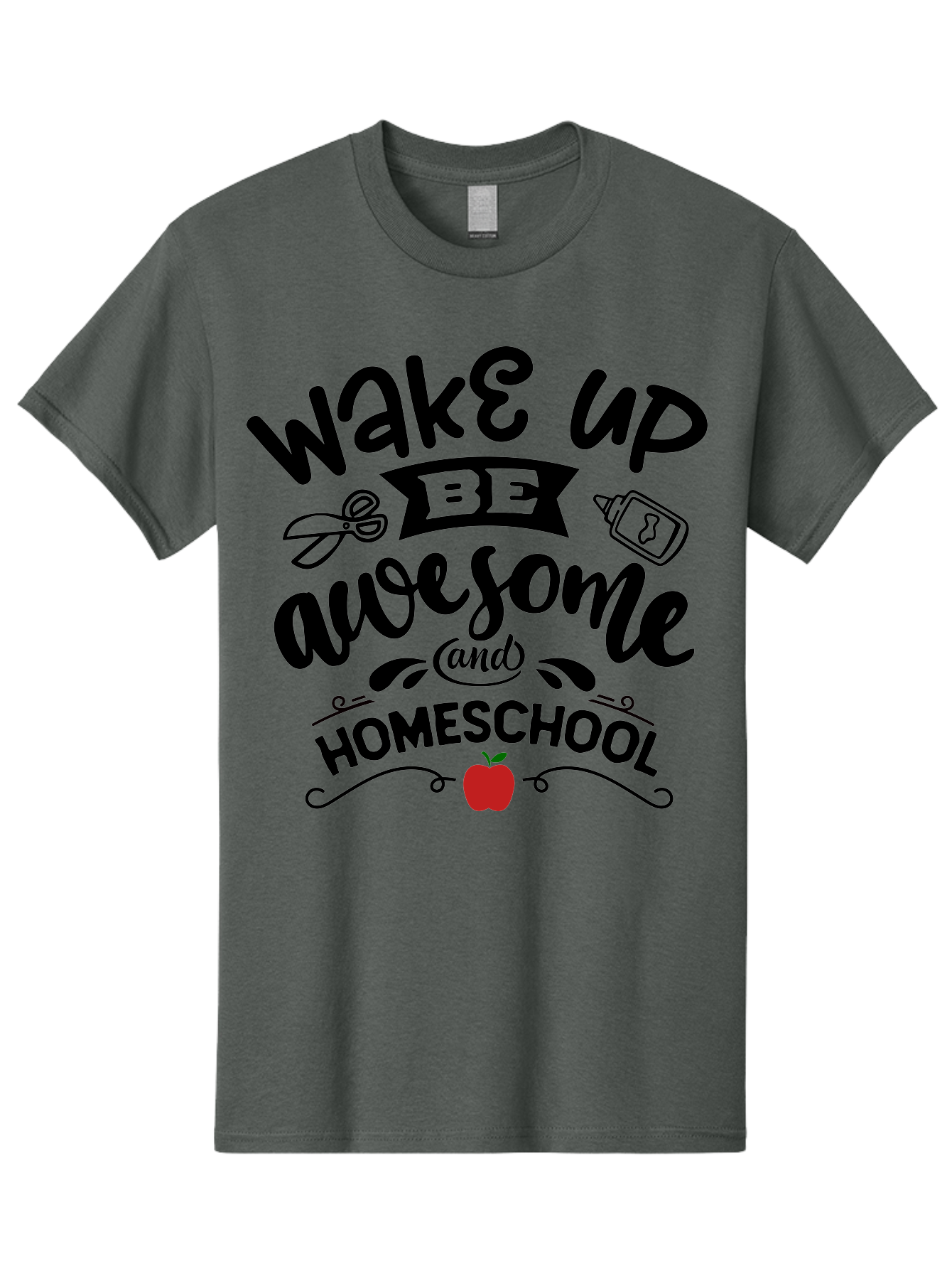 Wake-Up-Be-Awesome-And-Homeschool-2 Men'S Graphic Tee, 100% Cotton, Comfortable Casual Summer Wear, Machine Washable, Homeschool Inspiration, Motivational Quote, Morning Motivation, Educational Quotes, Homeschooling, Learning At Home, Aab453 19