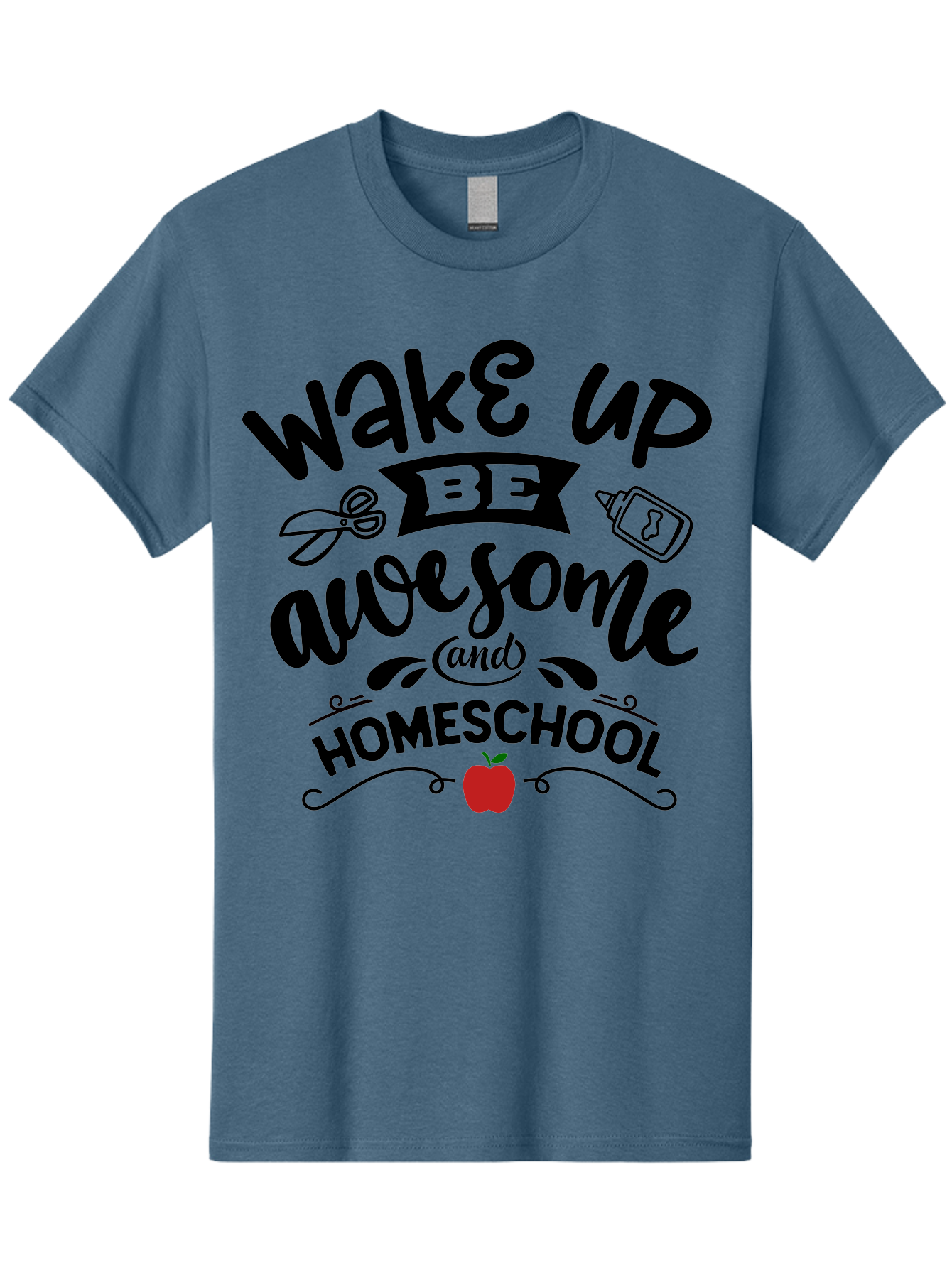 Wake-Up-Be-Awesome-And-Homeschool-2 Men'S Graphic Tee, 100% Cotton, Comfortable Casual Summer Wear, Machine Washable, Homeschool Inspiration, Motivational Quote, Morning Motivation, Educational Quotes, Homeschooling, Learning At Home, Aab453 29