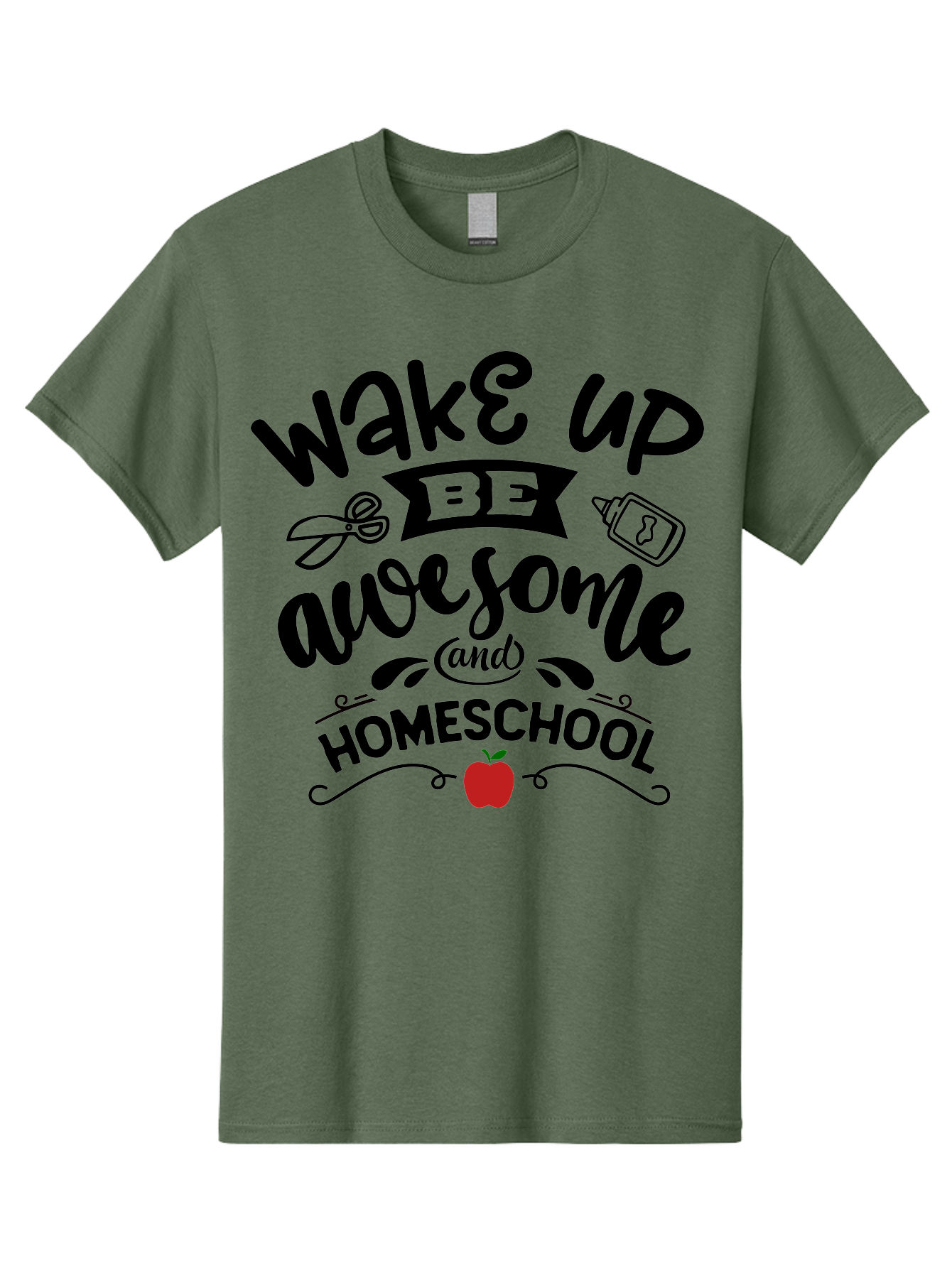 Wake-Up-Be-Awesome-And-Homeschool-2 Men'S Graphic Tee, 100% Cotton, Comfortable Casual Summer Wear, Machine Washable, Homeschool Inspiration, Motivational Quote, Morning Motivation, Educational Quotes, Homeschooling, Learning At Home, Aab453 13