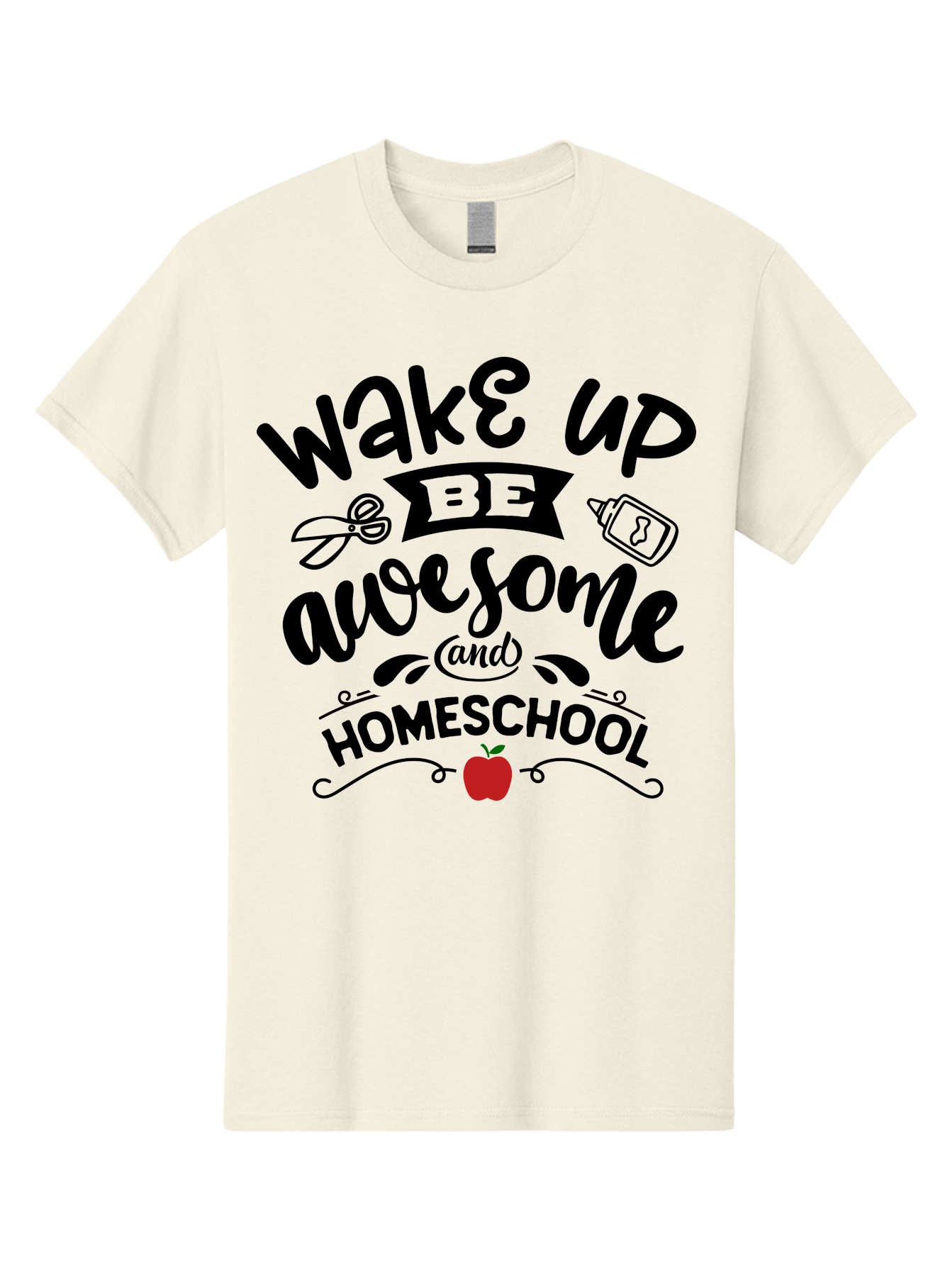 Wake-Up-Be-Awesome-And-Homeschool-2 Men'S Graphic Tee, 100% Cotton, Comfortable Casual Summer Wear, Machine Washable, Homeschool Inspiration, Motivational Quote, Morning Motivation, Educational Quotes, Homeschooling, Learning At Home, Aab453 7