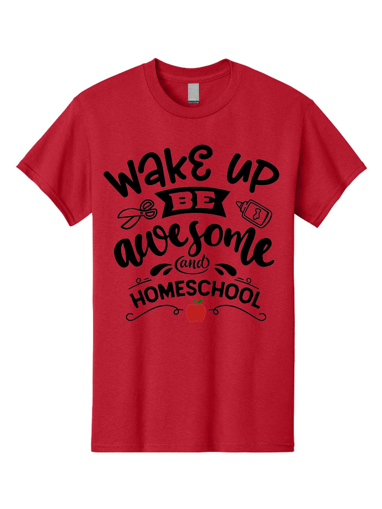 Wake-Up-Be-Awesome-And-Homeschool-2 Men'S Graphic Tee, 100% Cotton, Comfortable Casual Summer Wear, Machine Washable, Homeschool Inspiration, Motivational Quote, Morning Motivation, Educational Quotes, Homeschooling, Learning At Home, Aab453 3