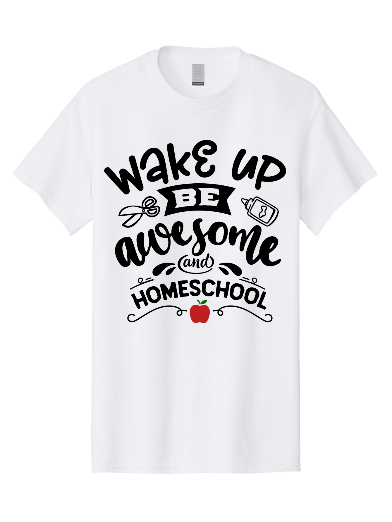 Wake-Up-Be-Awesome-And-Homeschool-2 Men'S Graphic Tee, 100% Cotton, Comfortable Casual Summer Wear, Machine Washable, Homeschool Inspiration, Motivational Quote, Morning Motivation, Educational Quotes, Homeschooling, Learning At Home, Aab453 5