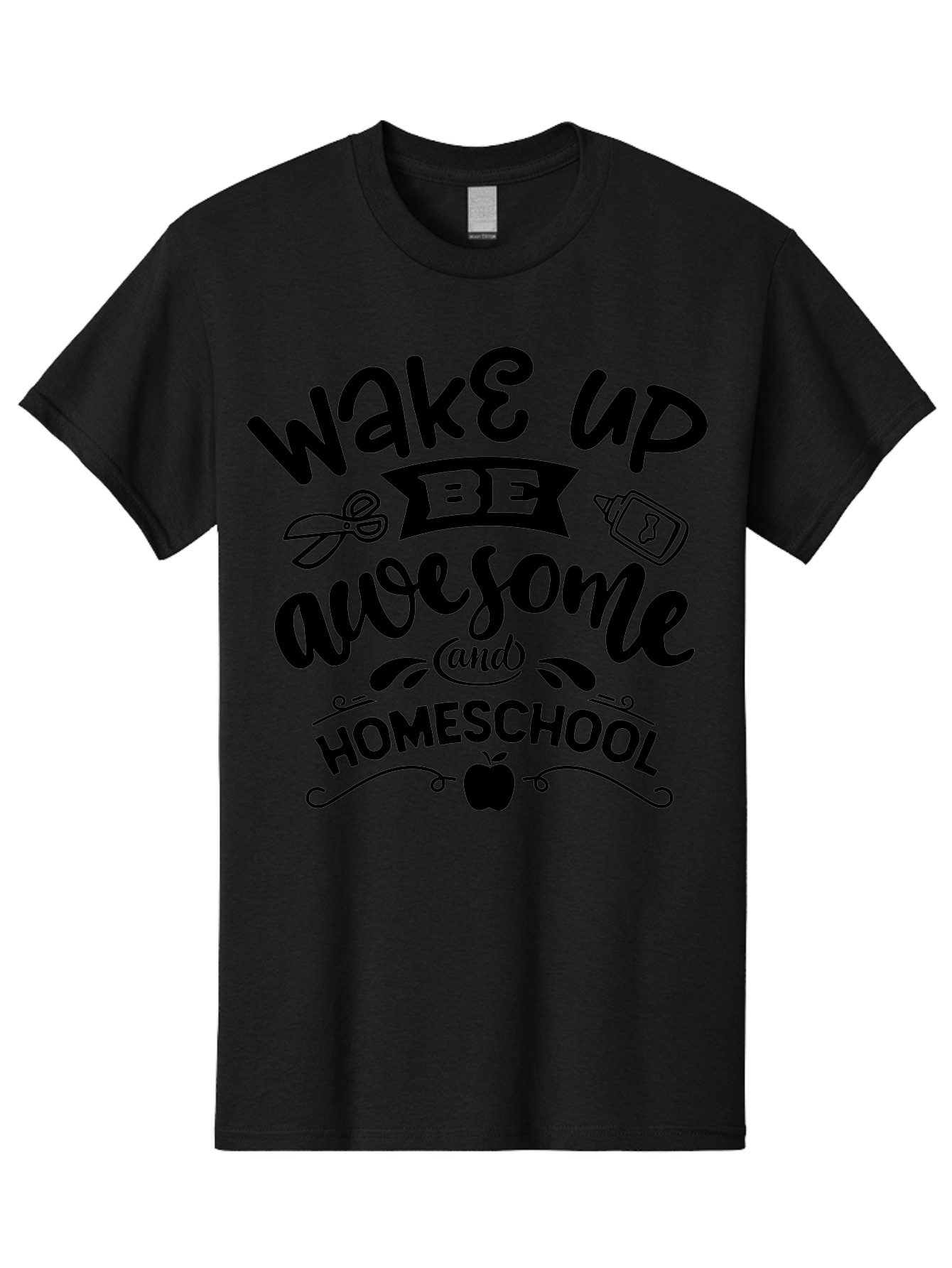 Wake-Up-Be-Awesome-And-Homeschool-3 Men'S Graphic Tee, 100% Cotton, Comfortable Casual Summer Wear, Machine Washable, Homeschool Inspiration, Motivational Quote, Education Encouragement, Morning Motivation, Learning At Home, Homeschooling, Aab454 25