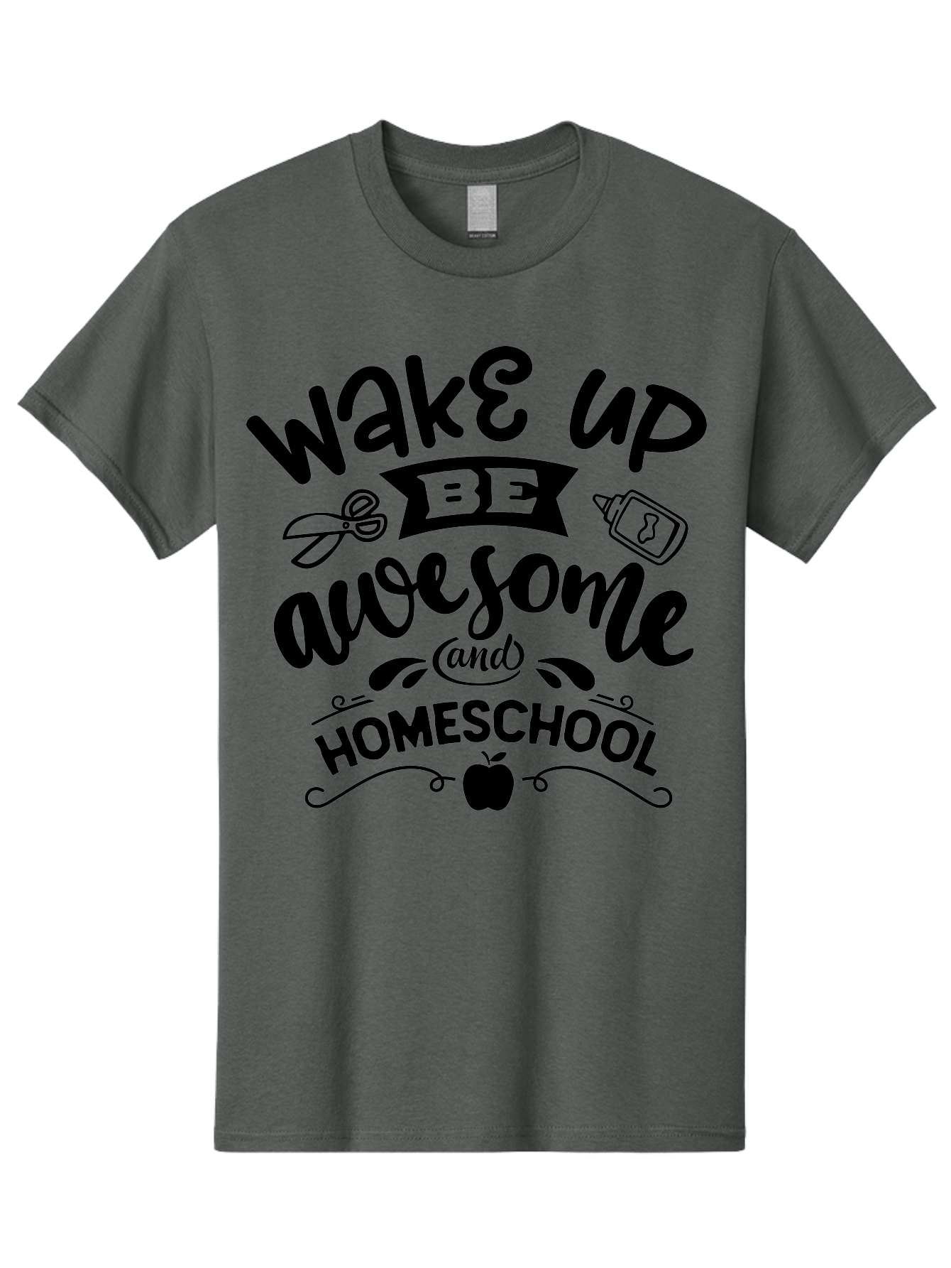 Wake-Up-Be-Awesome-And-Homeschool-3 Men'S Graphic Tee, 100% Cotton, Comfortable Casual Summer Wear, Machine Washable, Homeschool Inspiration, Motivational Quote, Education Encouragement, Morning Motivation, Learning At Home, Homeschooling, Aab454 27