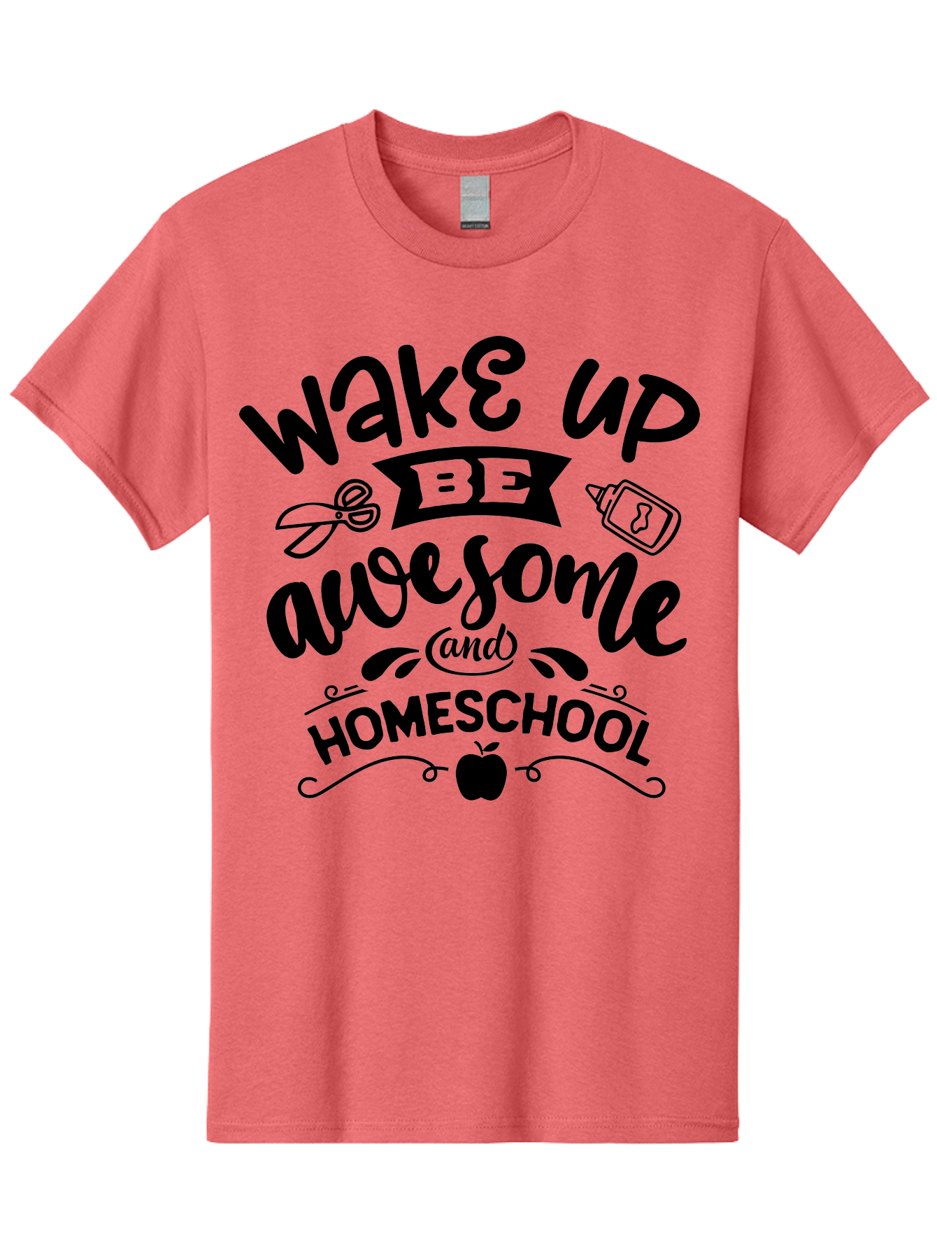 Wake-Up-Be-Awesome-And-Homeschool-3 Men'S Graphic Tee, 100% Cotton, Comfortable Casual Summer Wear, Machine Washable, Homeschool Inspiration, Motivational Quote, Education Encouragement, Morning Motivation, Learning At Home, Homeschooling, Aab454 5
