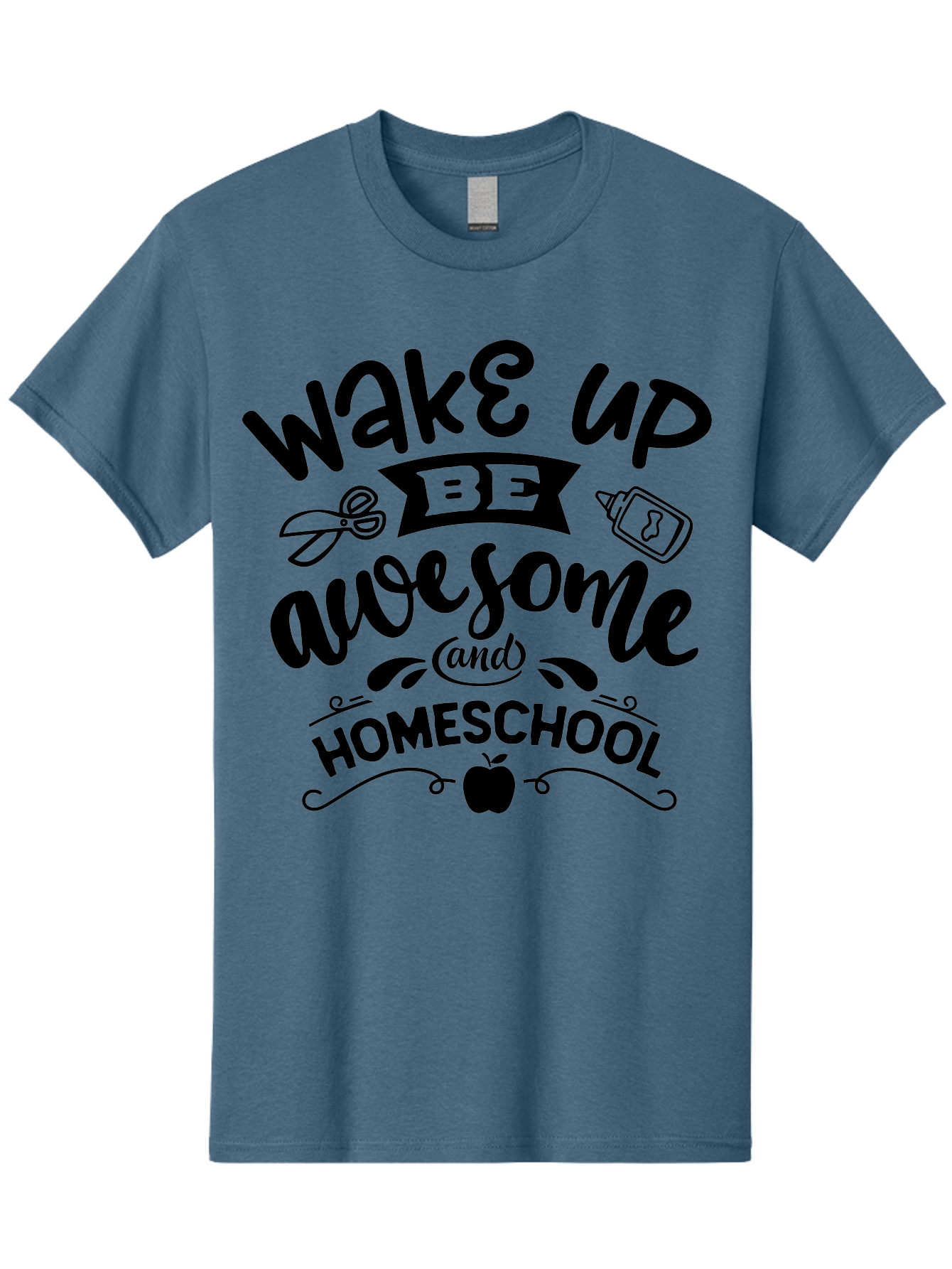 Wake-Up-Be-Awesome-And-Homeschool-3 Men'S Graphic Tee, 100% Cotton, Comfortable Casual Summer Wear, Machine Washable, Homeschool Inspiration, Motivational Quote, Education Encouragement, Morning Motivation, Learning At Home, Homeschooling, Aab454 3