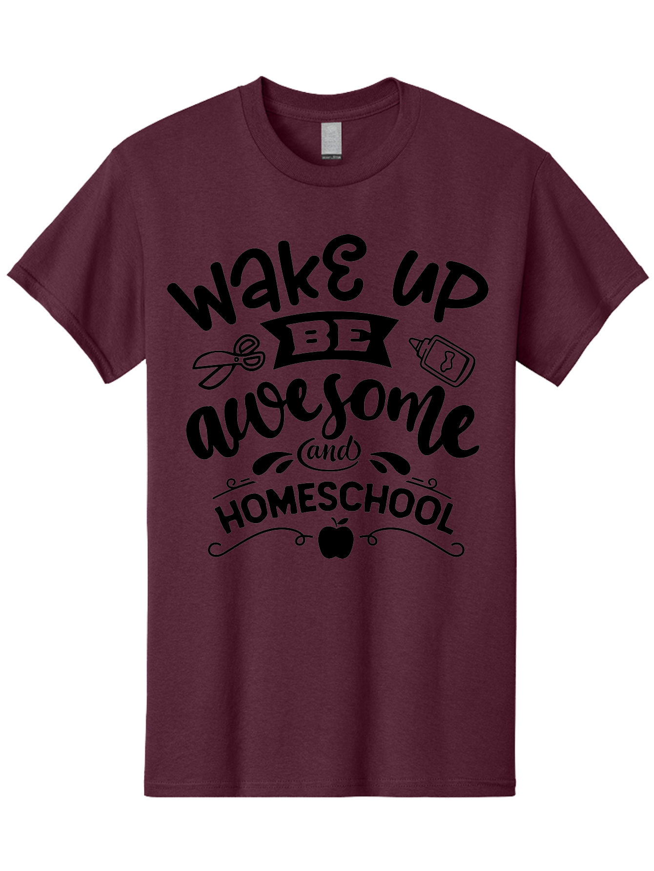 Wake-Up-Be-Awesome-And-Homeschool-3 Men'S Graphic Tee, 100% Cotton, Comfortable Casual Summer Wear, Machine Washable, Homeschool Inspiration, Motivational Quote, Education Encouragement, Morning Motivation, Learning At Home, Homeschooling, Aab454 23