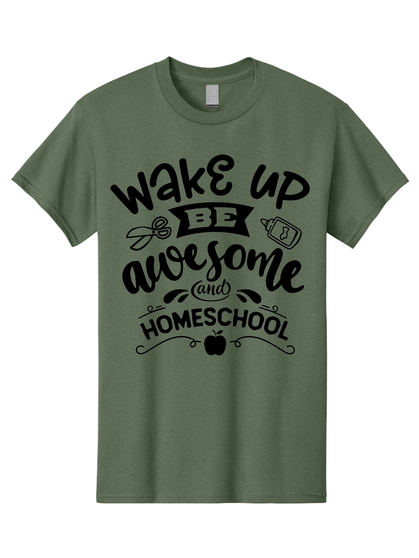 Wake-Up-Be-Awesome-And-Homeschool-3 Men'S Graphic Tee, 100% Cotton, Comfortable Casual Summer Wear, Machine Washable, Homeschool Inspiration, Motivational Quote, Education Encouragement, Morning Motivation, Learning At Home, Homeschooling, Aab454 9
