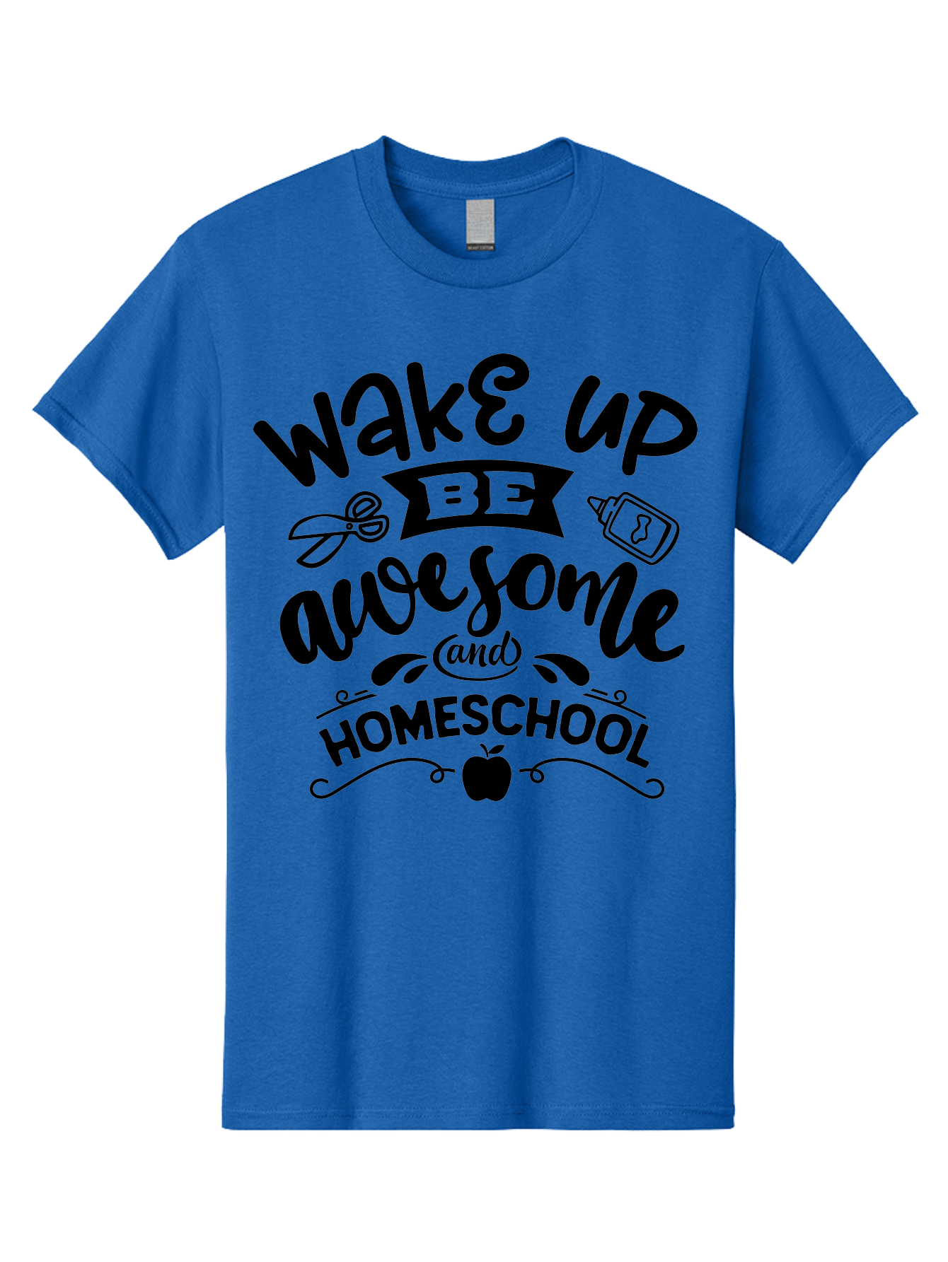 Wake-Up-Be-Awesome-And-Homeschool-3 Men'S Graphic Tee, 100% Cotton, Comfortable Casual Summer Wear, Machine Washable, Homeschool Inspiration, Motivational Quote, Education Encouragement, Morning Motivation, Learning At Home, Homeschooling, Aab454 15