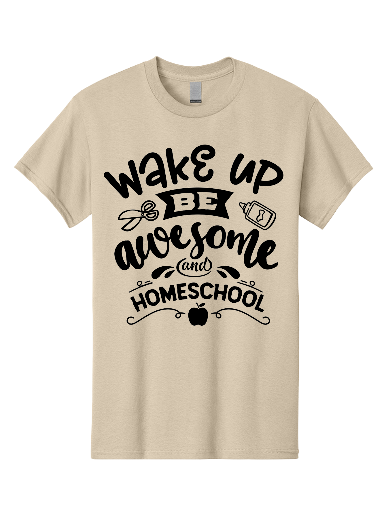 Wake-Up-Be-Awesome-And-Homeschool-3 Men'S Graphic Tee, 100% Cotton, Comfortable Casual Summer Wear, Machine Washable, Homeschool Inspiration, Motivational Quote, Education Encouragement, Morning Motivation, Learning At Home, Homeschooling, Aab454 17