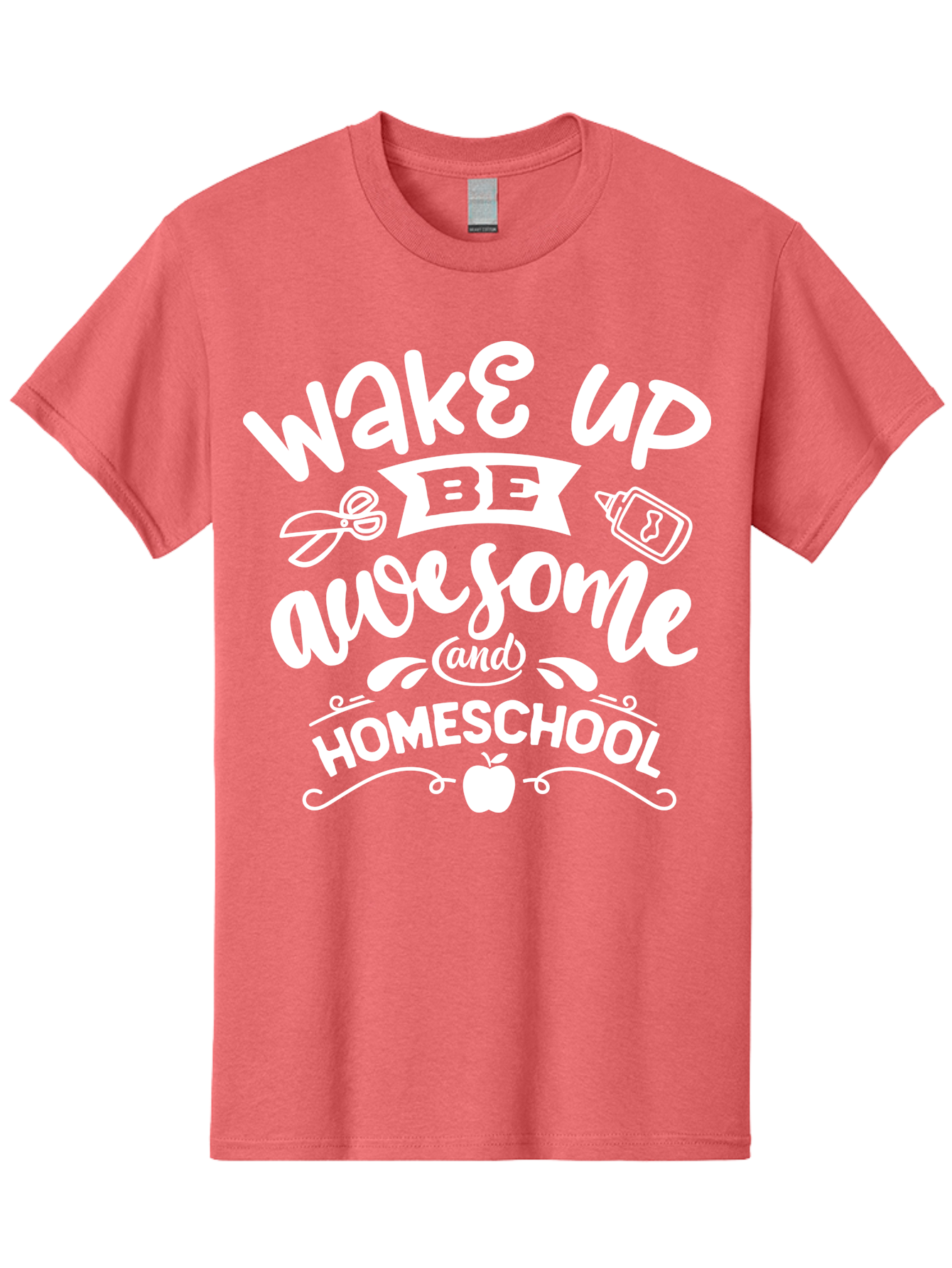 Wake-Up-Be-Awesome-And-Homeschool Men'S Graphic Tee, 100% Cotton, Comfortable Casual Summer Wear, Machine Washable, Homeschool Inspiration, Motivational Quote, Positive Affirmation, Homeschooling, Education, Learning, Apple, School Supplies Aab455 13