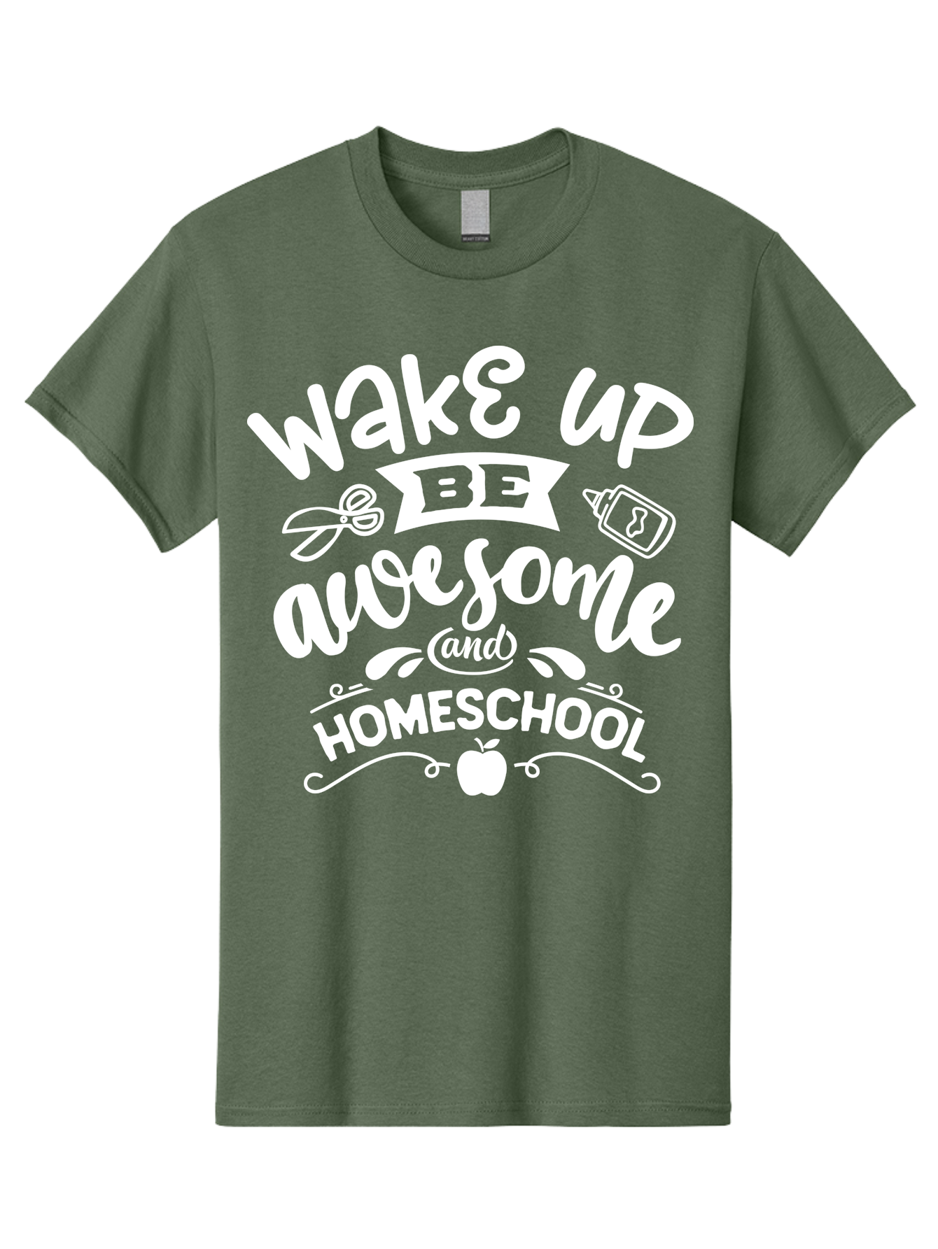 Wake-Up-Be-Awesome-And-Homeschool Men'S Graphic Tee, 100% Cotton, Comfortable Casual Summer Wear, Machine Washable, Homeschool Inspiration, Motivational Quote, Positive Affirmation, Homeschooling, Education, Learning, Apple, School Supplies Aab455 11