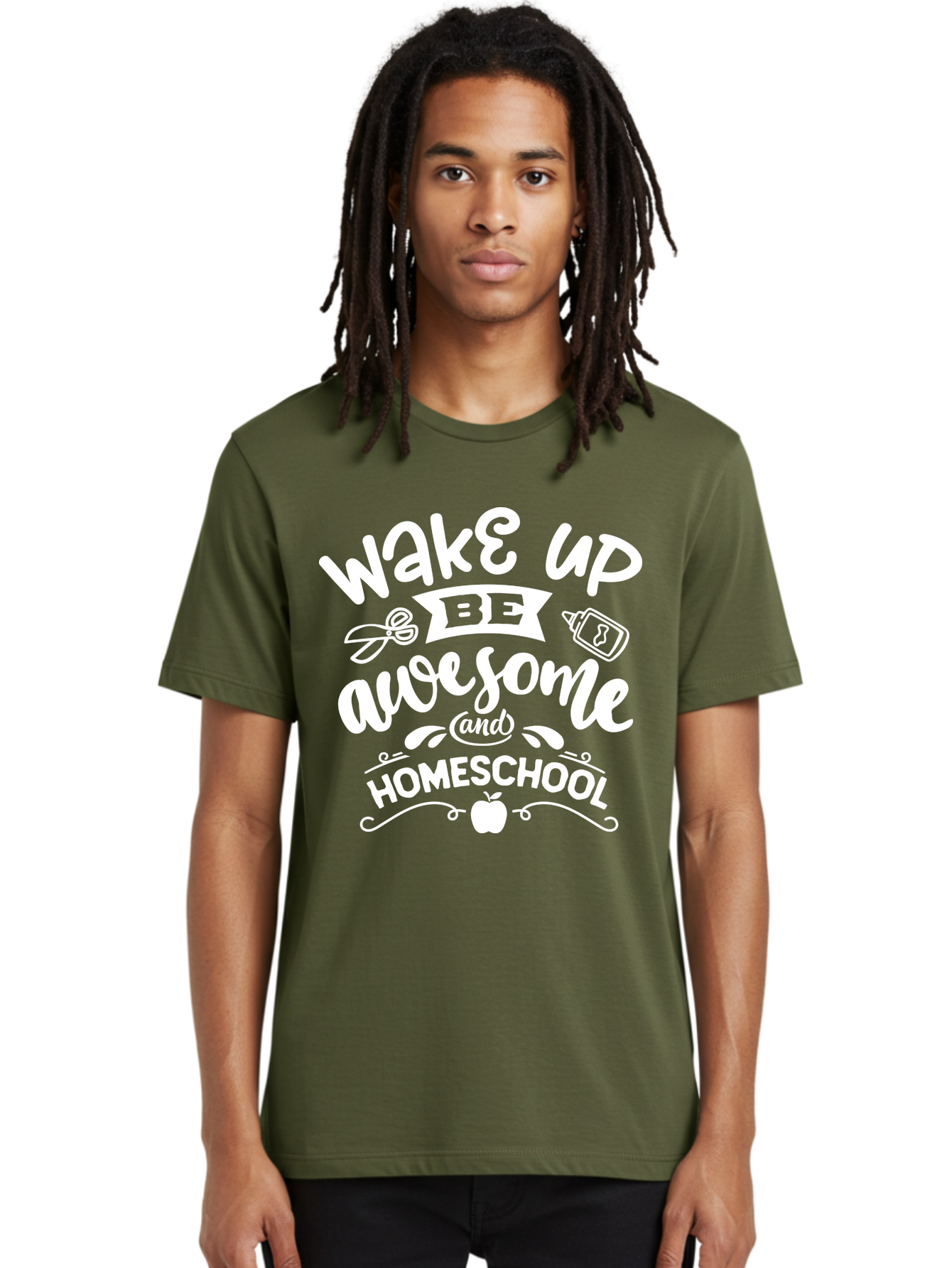 Wake-Up-Be-Awesome-And-Homeschool Men'S Graphic Tee, 100% Cotton, Comfortable Casual Summer Wear, Machine Washable, Homeschool Inspiration, Motivational Quote, Positive Affirmation, Homeschooling, Education, Learning, Apple, School Supplies Aab455 12