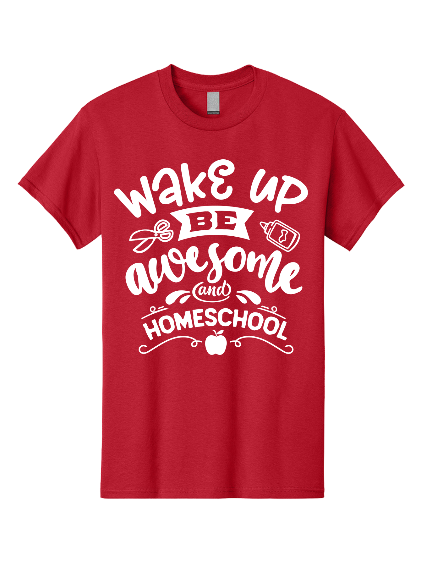 Wake-Up-Be-Awesome-And-Homeschool Men'S Graphic Tee, 100% Cotton, Comfortable Casual Summer Wear, Machine Washable, Homeschool Inspiration, Motivational Quote, Positive Affirmation, Homeschooling, Education, Learning, Apple, School Supplies Aab455 29