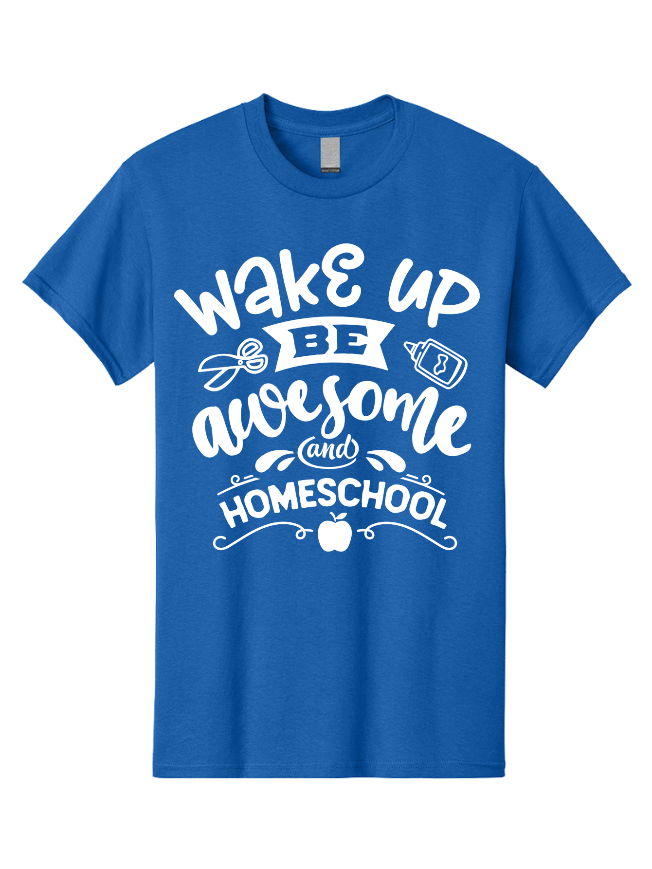 Wake-Up-Be-Awesome-And-Homeschool Men'S Graphic Tee, 100% Cotton, Comfortable Casual Summer Wear, Machine Washable, Homeschool Inspiration, Motivational Quote, Positive Affirmation, Homeschooling, Education, Learning, Apple, School Supplies Aab455 21