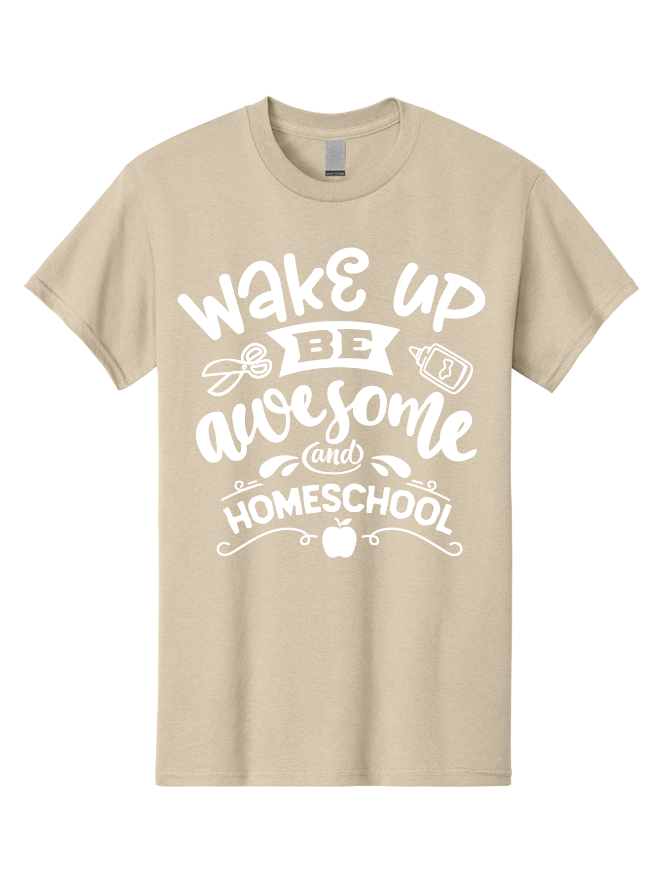Wake-Up-Be-Awesome-And-Homeschool Men'S Graphic Tee, 100% Cotton, Comfortable Casual Summer Wear, Machine Washable, Homeschool Inspiration, Motivational Quote, Positive Affirmation, Homeschooling, Education, Learning, Apple, School Supplies Aab455 19