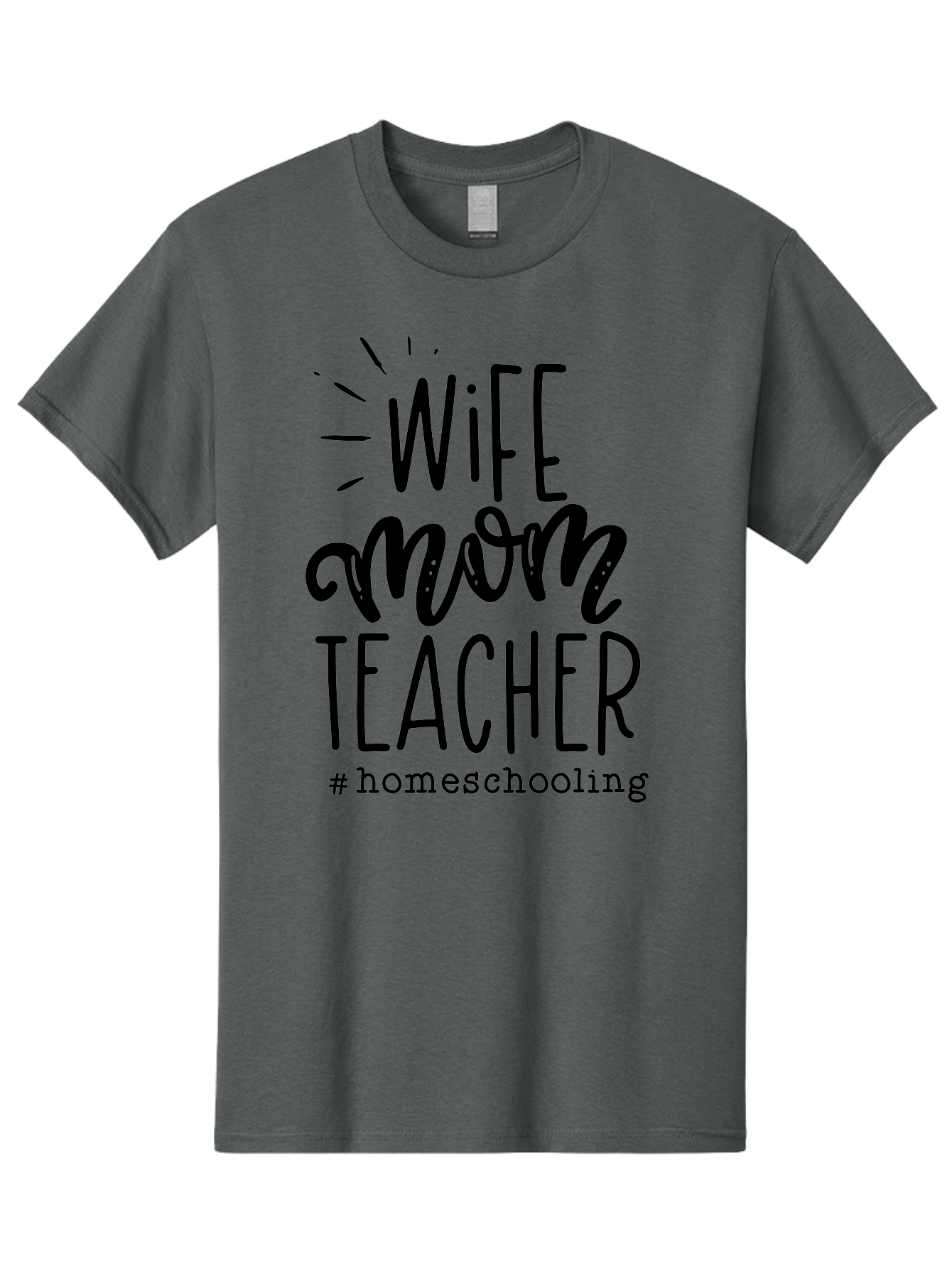 Wife-Mom-Teacher-Homeschooling-1 Men'S Graphic Tee, 100% Cotton, Comfortable Casual Summer Wear, Machine Washable, Homeschooling Mom, Wife And Teacher, Mom Life, Teacher Life, Homeschooling Quotes, Inspirational Quotes, Mom Quotes, Aab456 23