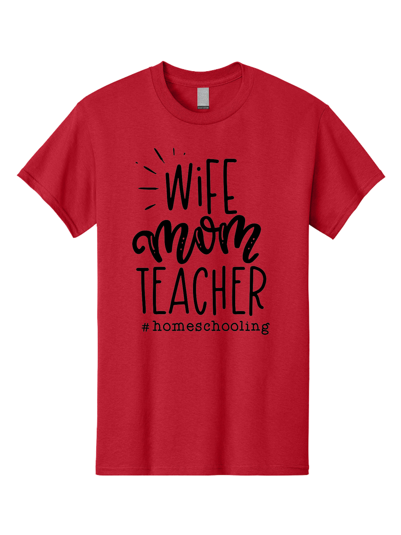 Wife-Mom-Teacher-Homeschooling-1 Men'S Graphic Tee, 100% Cotton, Comfortable Casual Summer Wear, Machine Washable, Homeschooling Mom, Wife And Teacher, Mom Life, Teacher Life, Homeschooling Quotes, Inspirational Quotes, Mom Quotes, Aab456 9