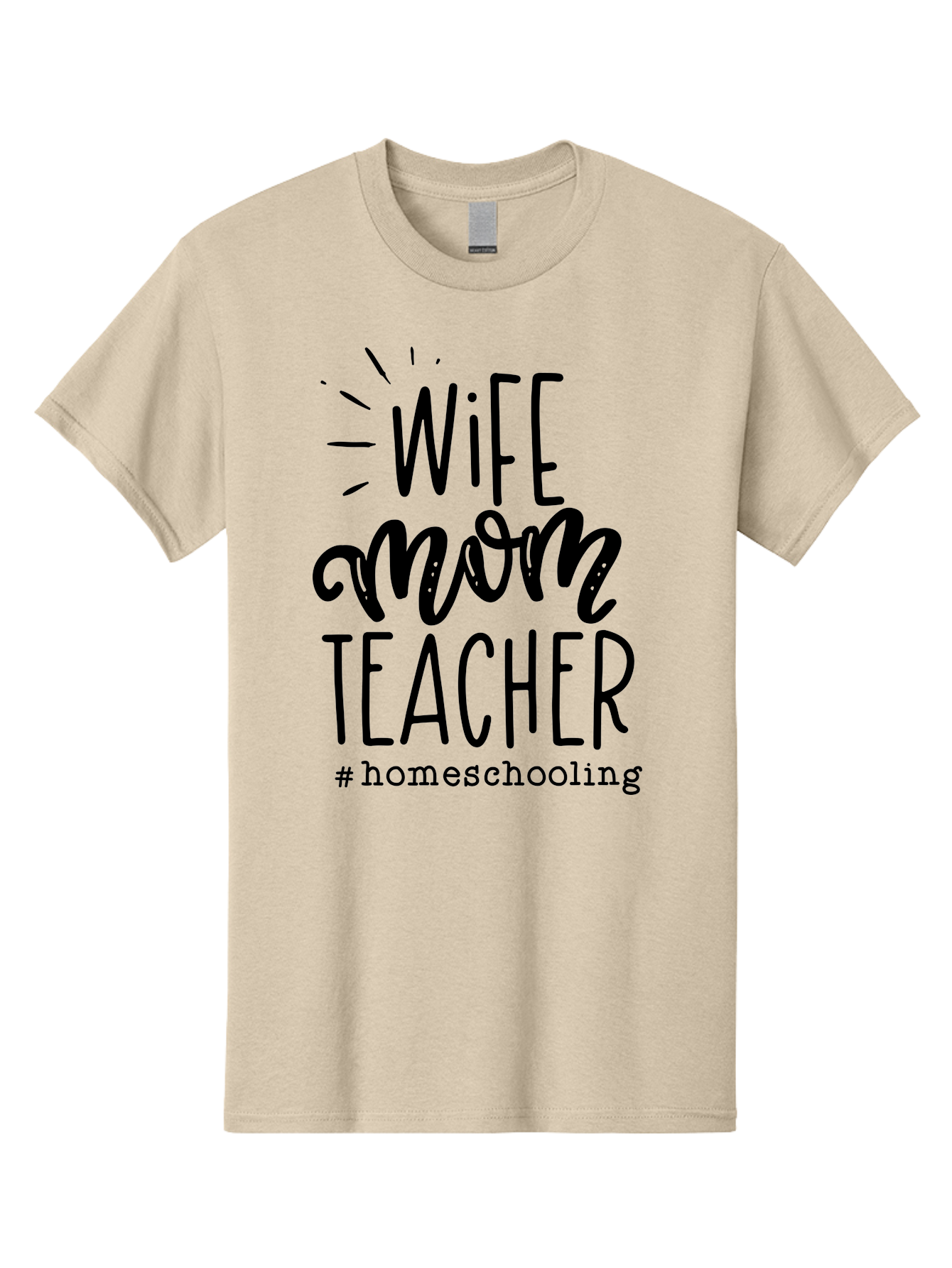 Wife-Mom-Teacher-Homeschooling-1 Men'S Graphic Tee, 100% Cotton, Comfortable Casual Summer Wear, Machine Washable, Homeschooling Mom, Wife And Teacher, Mom Life, Teacher Life, Homeschooling Quotes, Inspirational Quotes, Mom Quotes, Aab456 3