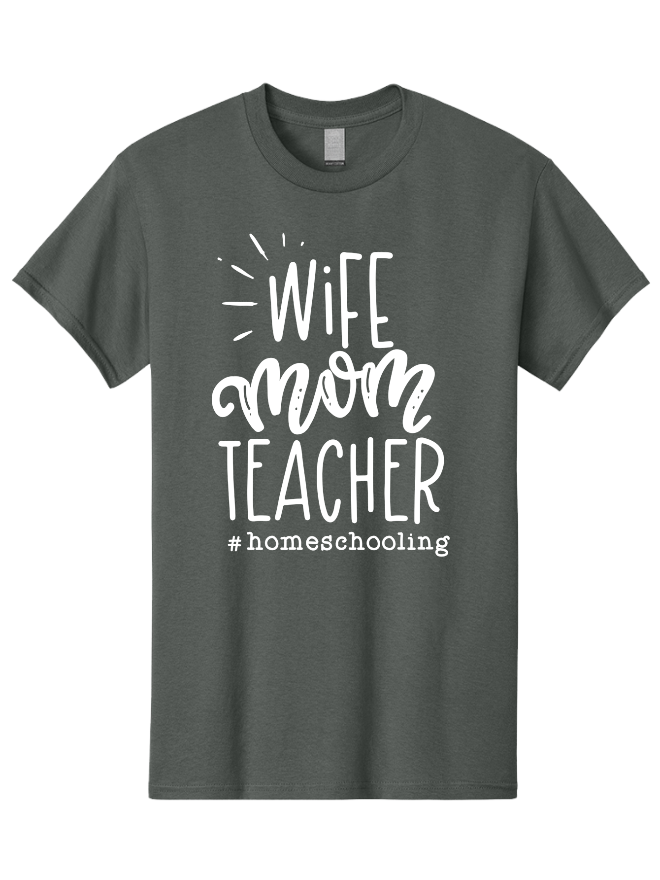 Wife-Mom-Teacher-Homeschooling Men'S Graphic Tee, 100% Cotton, Comfortable Casual Summer Wear, Machine Washable, Homeschooling Mom, Wife And Mother, Teacher Inspiration, Homeschooling Lifestyle, Parenting Goals, Mom Life, Teacher Life Aab457 27