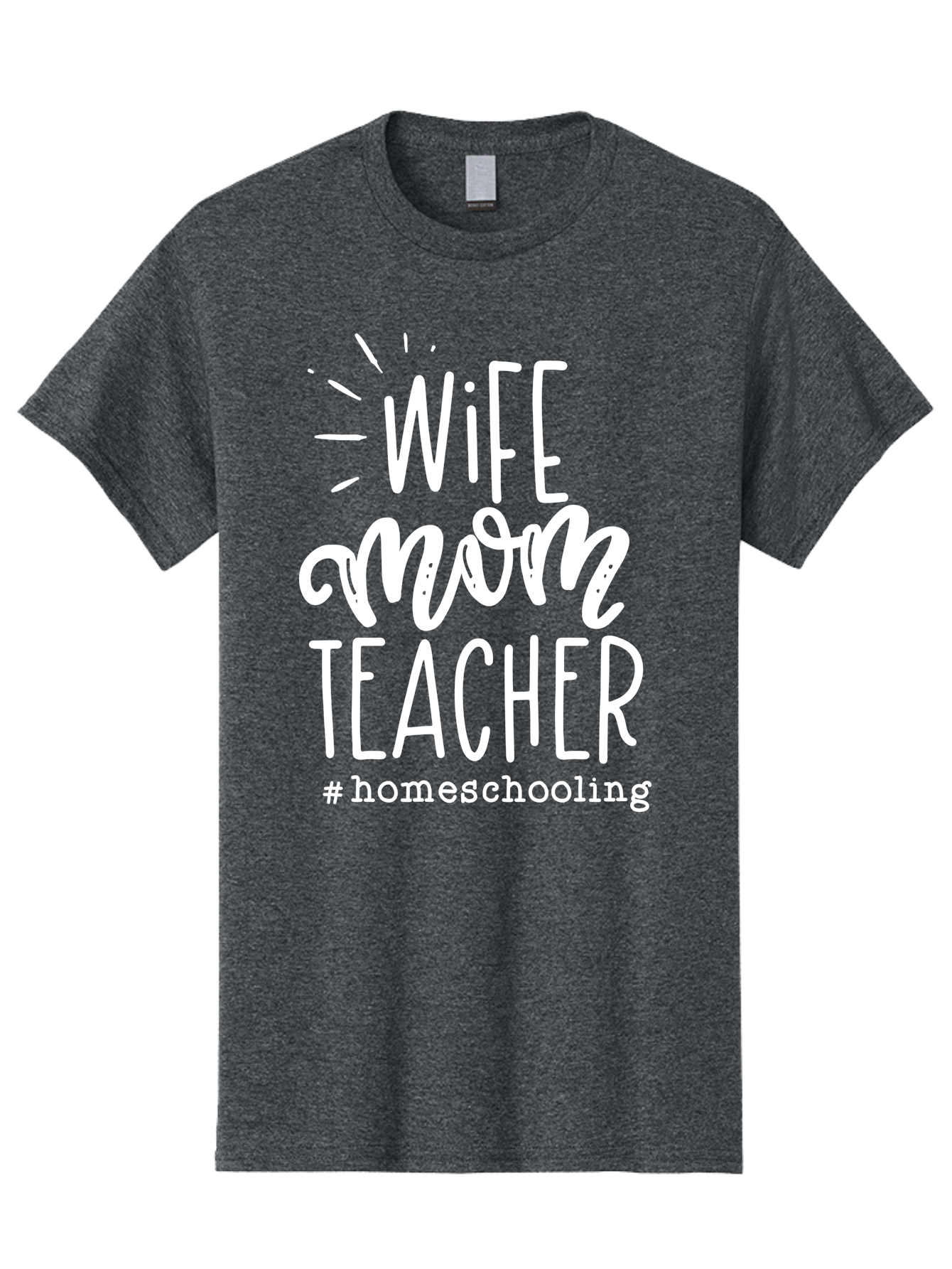 Wife-Mom-Teacher-Homeschooling Men'S Graphic Tee, 100% Cotton, Comfortable Casual Summer Wear, Machine Washable, Homeschooling Mom, Wife And Mother, Teacher Inspiration, Homeschooling Lifestyle, Parenting Goals, Mom Life, Teacher Life Aab457 11