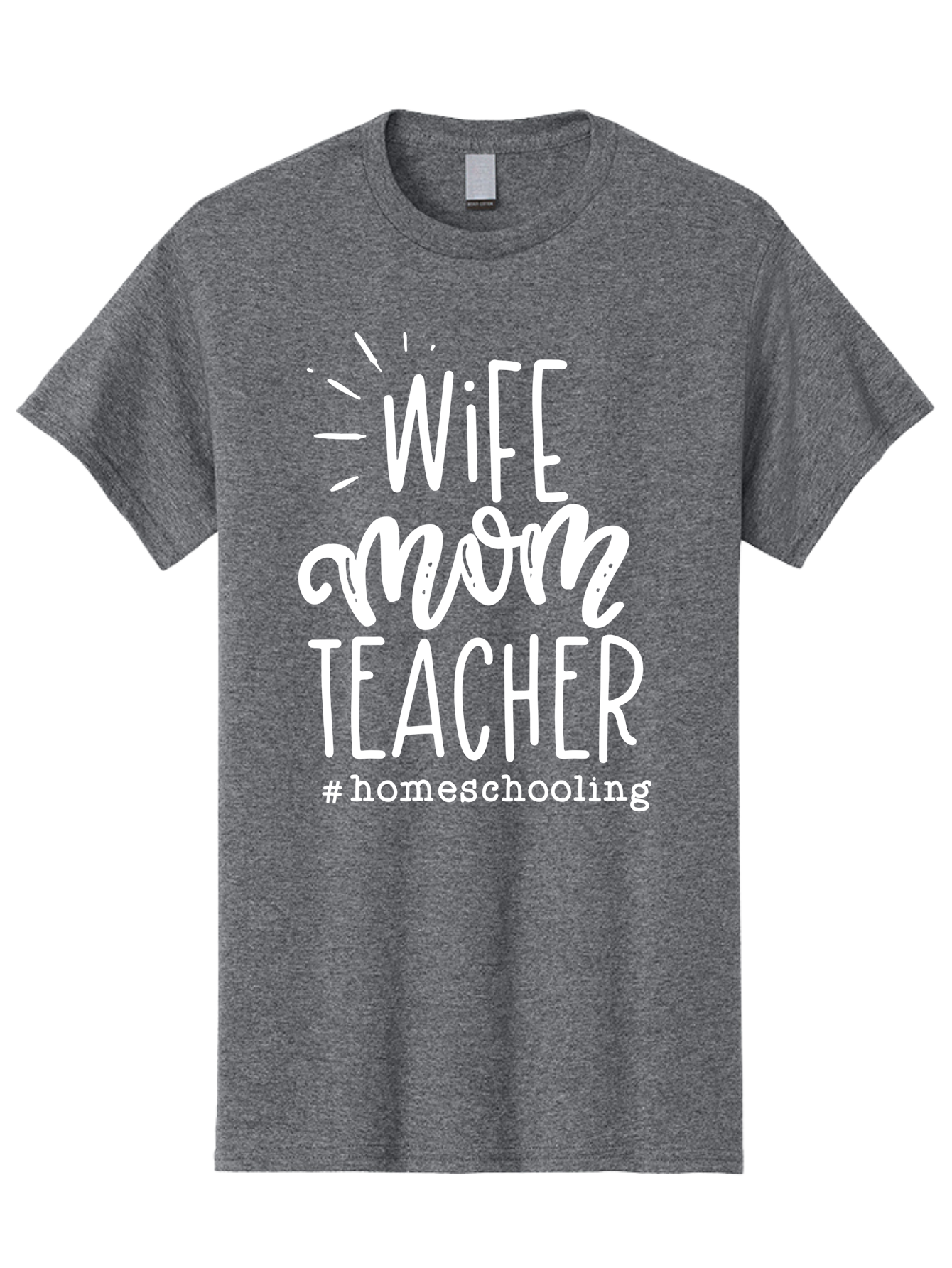 Wife-Mom-Teacher-Homeschooling Men'S Graphic Tee, 100% Cotton, Comfortable Casual Summer Wear, Machine Washable, Homeschooling Mom, Wife And Mother, Teacher Inspiration, Homeschooling Lifestyle, Parenting Goals, Mom Life, Teacher Life Aab457 9