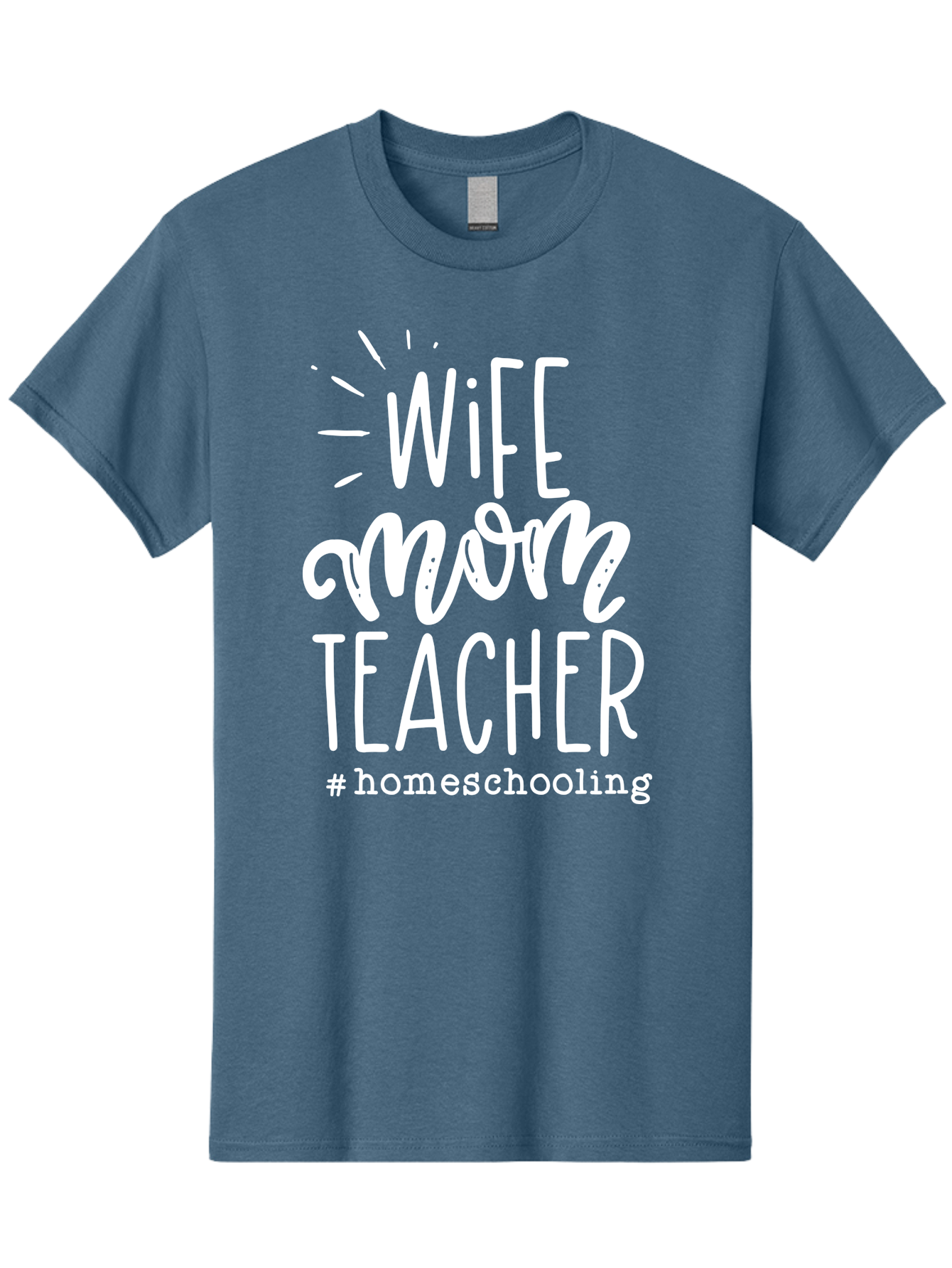 Wife-Mom-Teacher-Homeschooling Men'S Graphic Tee, 100% Cotton, Comfortable Casual Summer Wear, Machine Washable, Homeschooling Mom, Wife And Mother, Teacher Inspiration, Homeschooling Lifestyle, Parenting Goals, Mom Life, Teacher Life Aab457 25