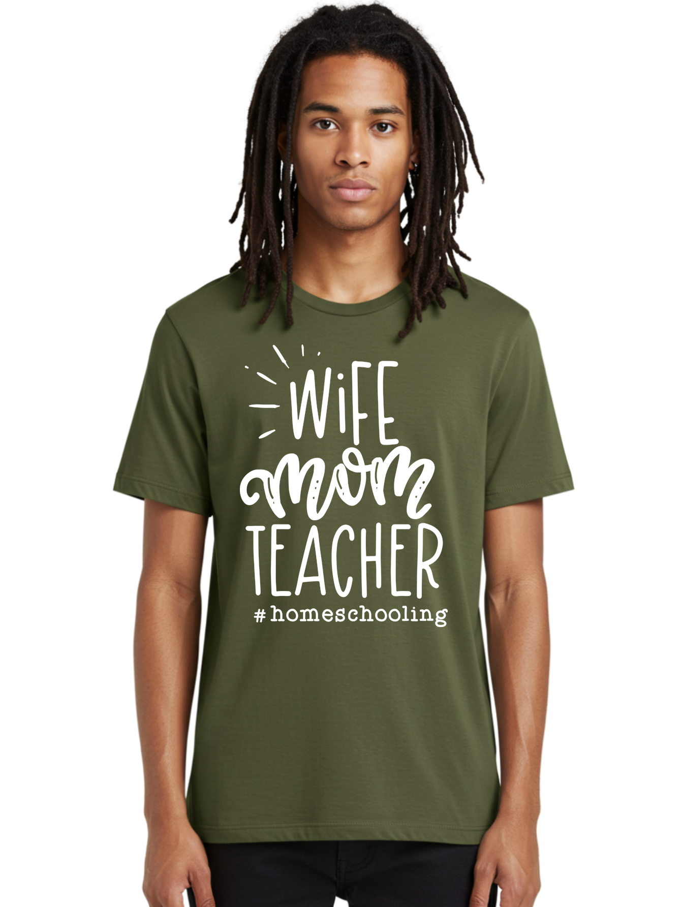 Wife-Mom-Teacher-Homeschooling Men'S Graphic Tee, 100% Cotton, Comfortable Casual Summer Wear, Machine Washable, Homeschooling Mom, Wife And Mother, Teacher Inspiration, Homeschooling Lifestyle, Parenting Goals, Mom Life, Teacher Life Aab457 18
