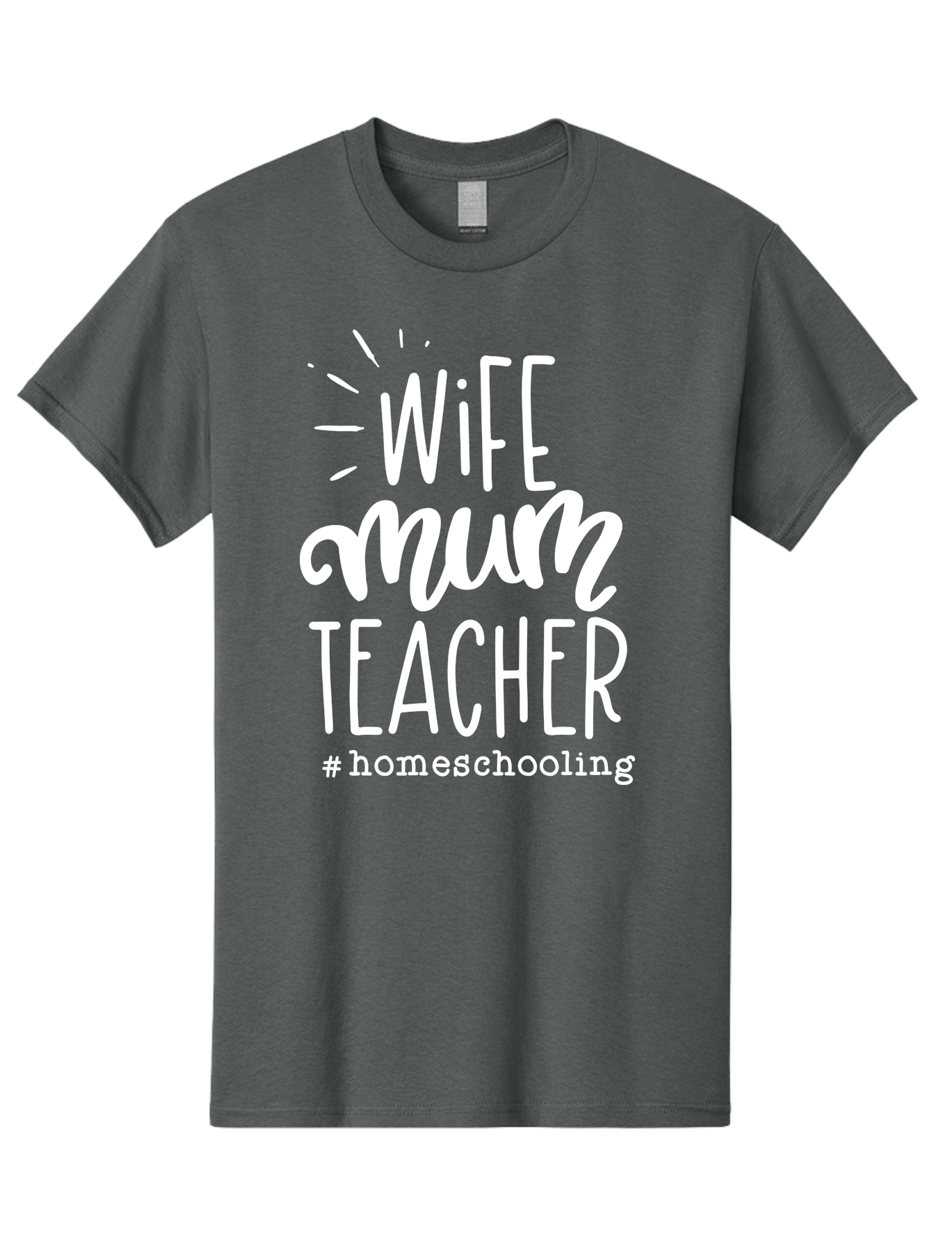 Wife-Mum-Teacher-Homeschooling Men'S Graphic Tee, 100% Cotton, Comfortable Casual Summer Wear, Machine Washable, Wife, Mum, Teacher, Homeschooling, Family Roles, Teaching At Home, Modern Parenting, Family Values Aab458 5