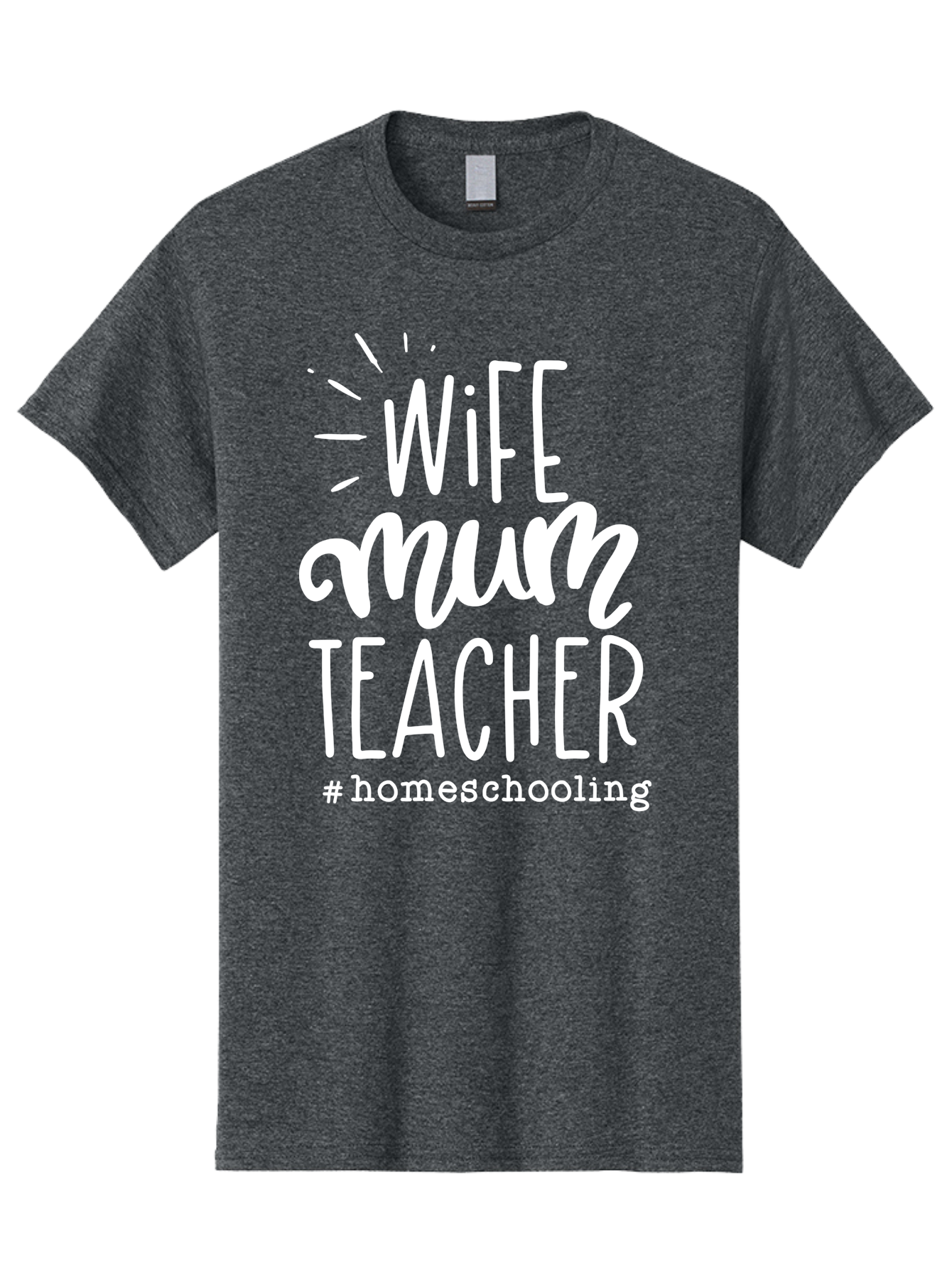 Wife-Mum-Teacher-Homeschooling Men'S Graphic Tee, 100% Cotton, Comfortable Casual Summer Wear, Machine Washable, Wife, Mum, Teacher, Homeschooling, Family Roles, Teaching At Home, Modern Parenting, Family Values Aab458 23