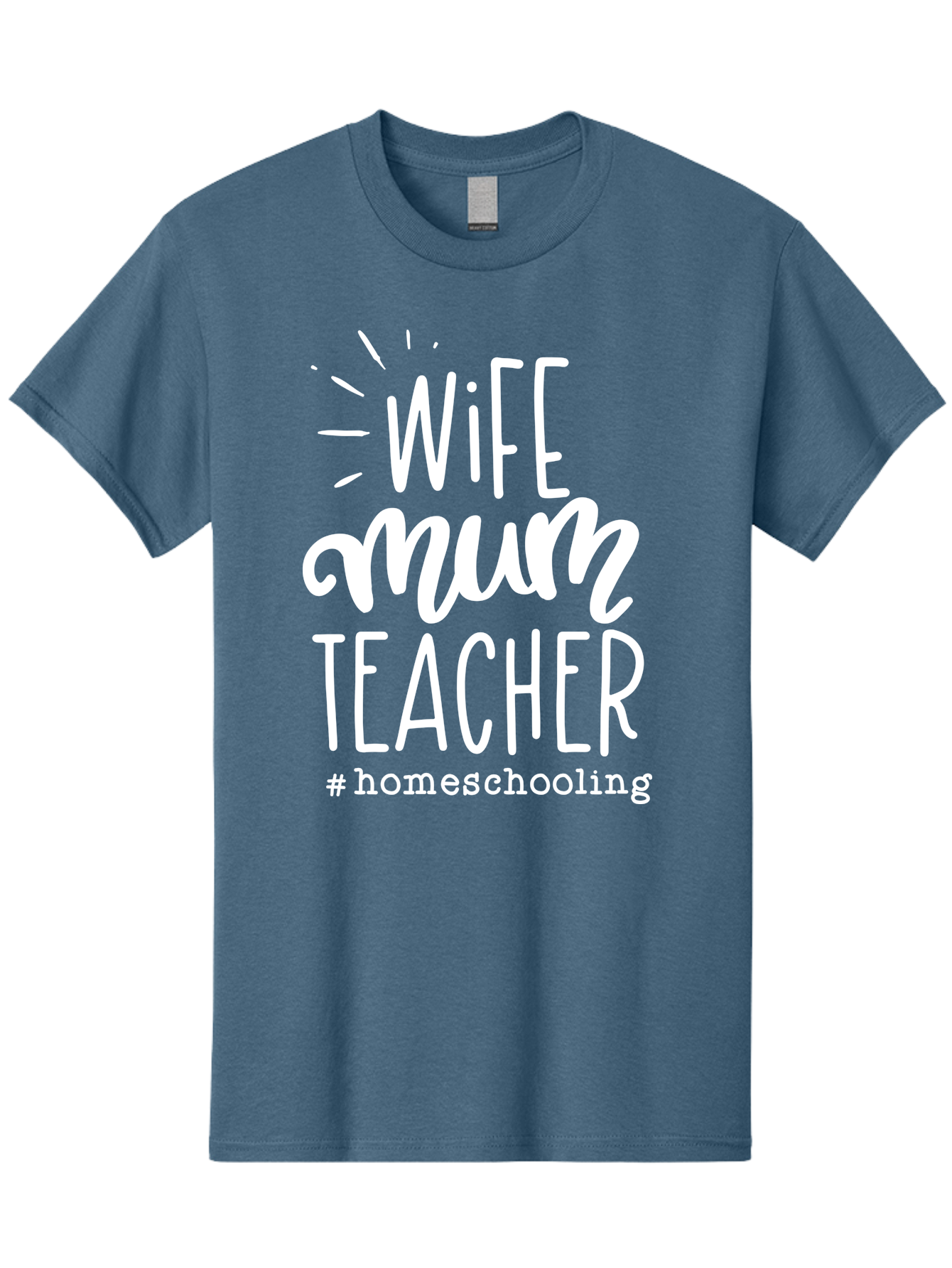 Wife-Mum-Teacher-Homeschooling Men'S Graphic Tee, 100% Cotton, Comfortable Casual Summer Wear, Machine Washable, Wife, Mum, Teacher, Homeschooling, Family Roles, Teaching At Home, Modern Parenting, Family Values Aab458 15