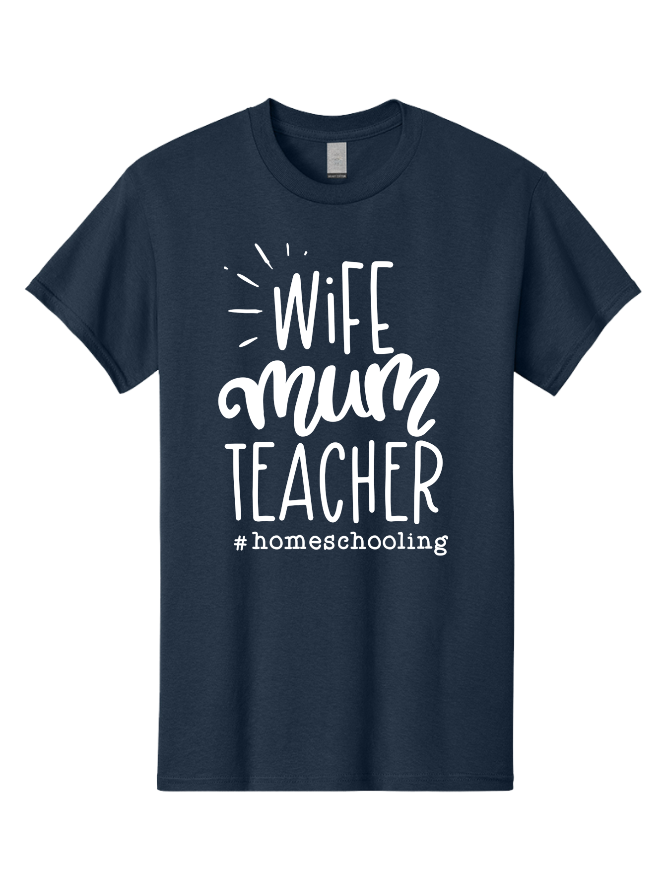 Wife-Mum-Teacher-Homeschooling Men'S Graphic Tee, 100% Cotton, Comfortable Casual Summer Wear, Machine Washable, Wife, Mum, Teacher, Homeschooling, Family Roles, Teaching At Home, Modern Parenting, Family Values Aab458 3