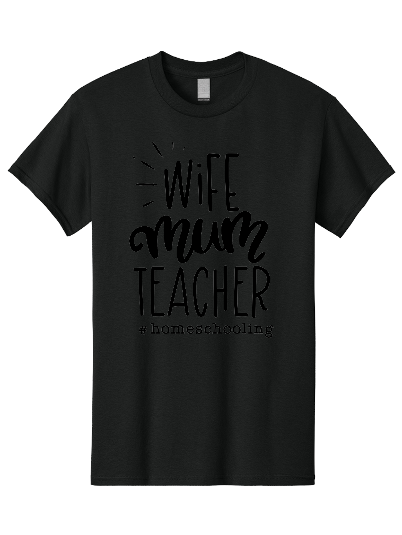 Wife-Mum-Teacher Men'S Graphic Tee, 100% Cotton, Comfortable Casual Summer Wear, Machine Washable, Homeschooling Mom, Wife And Teacher, Modern Family, Home Education, Parenting Roles, Inspirational Quote, Homeschooling Lifestyle Aab459 21