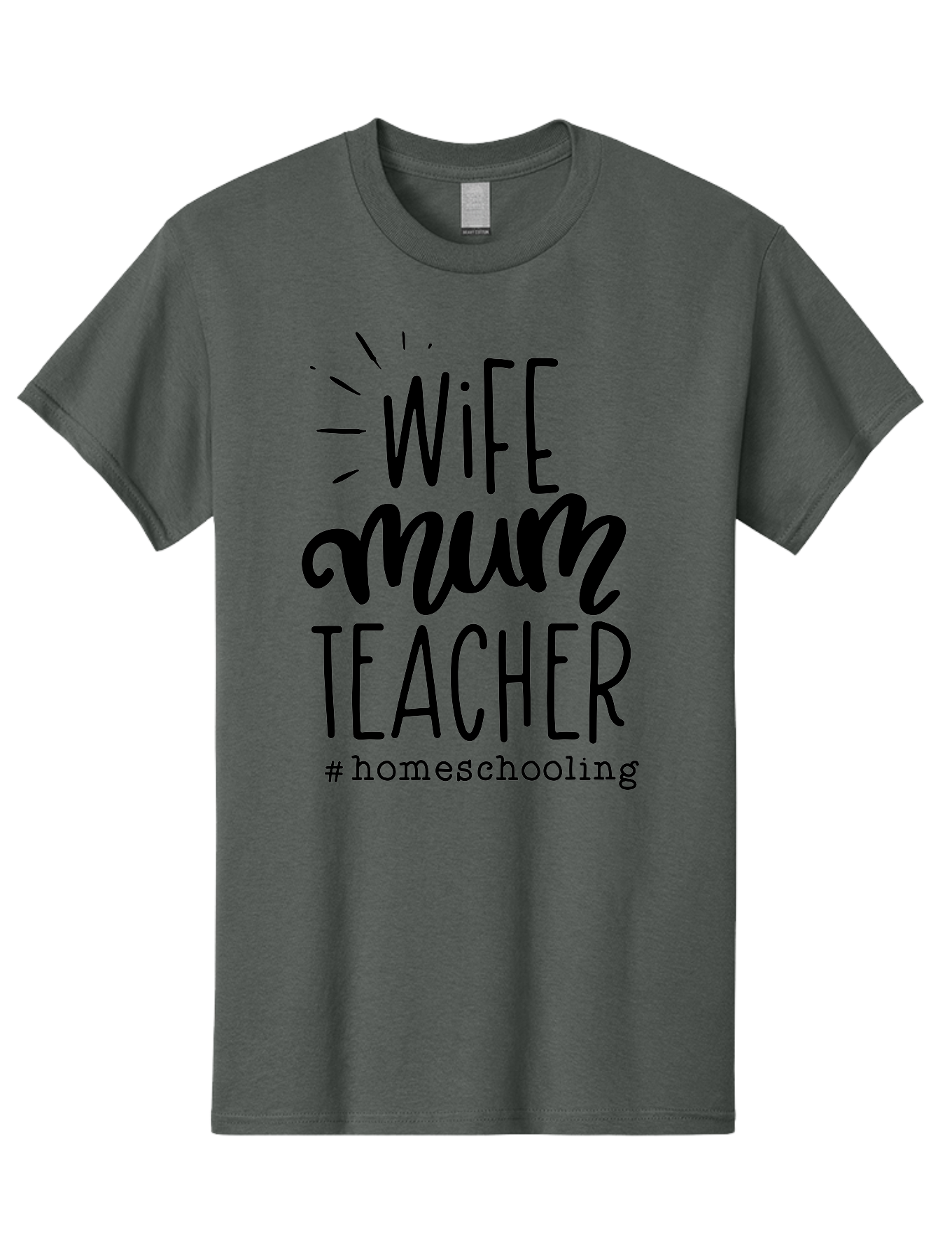Wife-Mum-Teacher Men'S Graphic Tee, 100% Cotton, Comfortable Casual Summer Wear, Machine Washable, Homeschooling Mom, Wife And Teacher, Modern Family, Home Education, Parenting Roles, Inspirational Quote, Homeschooling Lifestyle Aab459 29