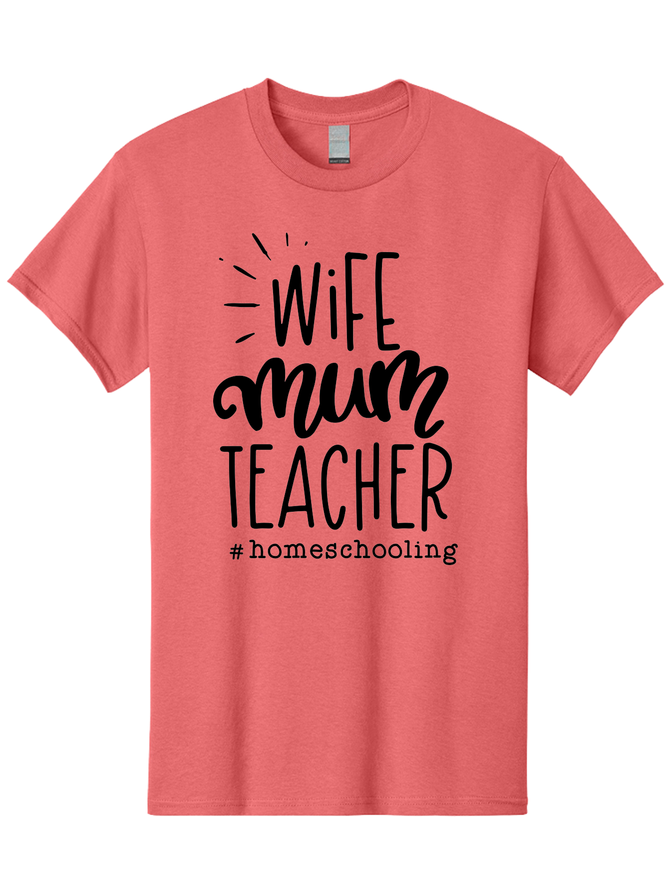 Wife-Mum-Teacher Men'S Graphic Tee, 100% Cotton, Comfortable Casual Summer Wear, Machine Washable, Homeschooling Mom, Wife And Teacher, Modern Family, Home Education, Parenting Roles, Inspirational Quote, Homeschooling Lifestyle Aab459 3
