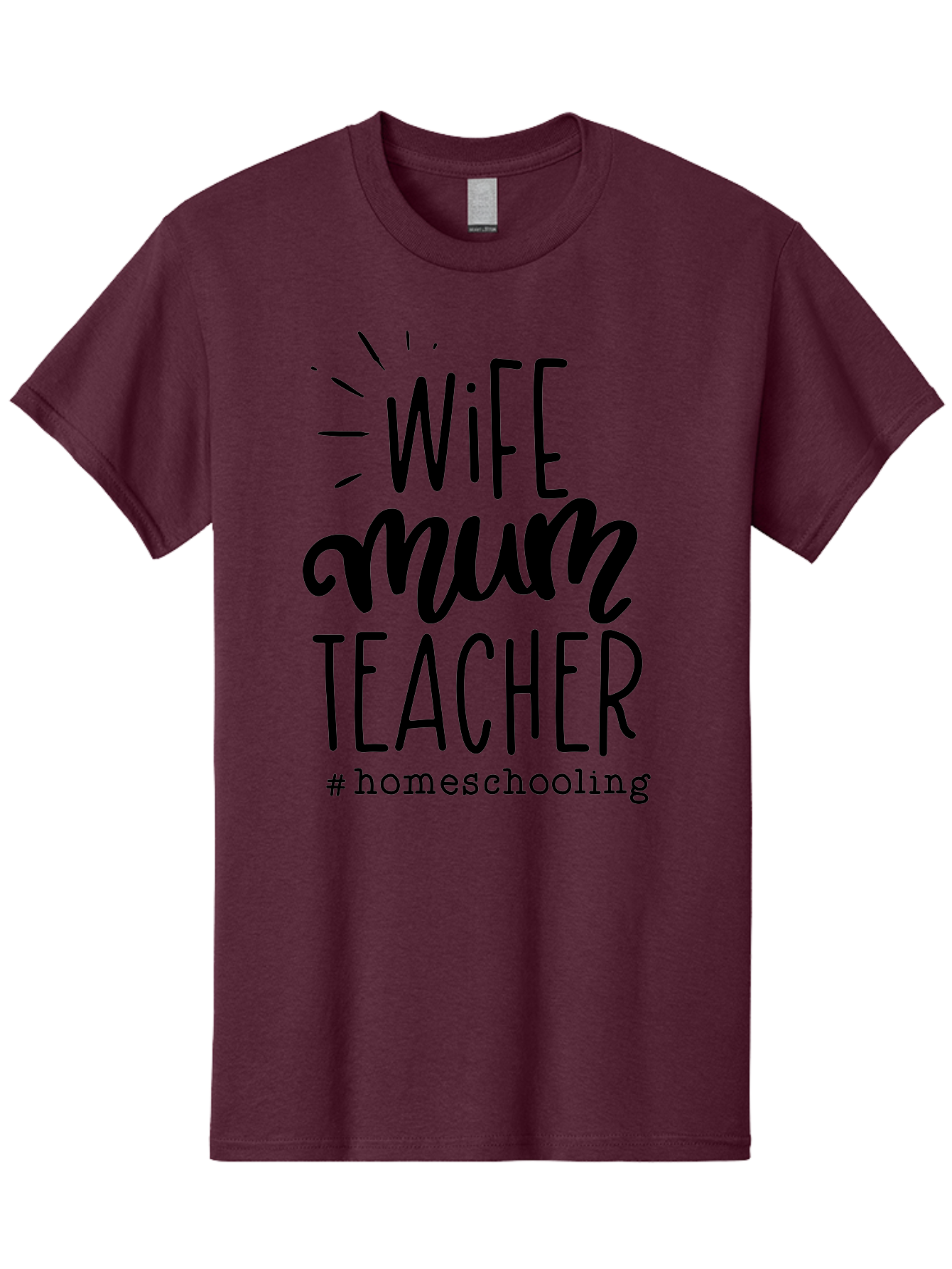 Wife-Mum-Teacher Men'S Graphic Tee, 100% Cotton, Comfortable Casual Summer Wear, Machine Washable, Homeschooling Mom, Wife And Teacher, Modern Family, Home Education, Parenting Roles, Inspirational Quote, Homeschooling Lifestyle Aab459 23