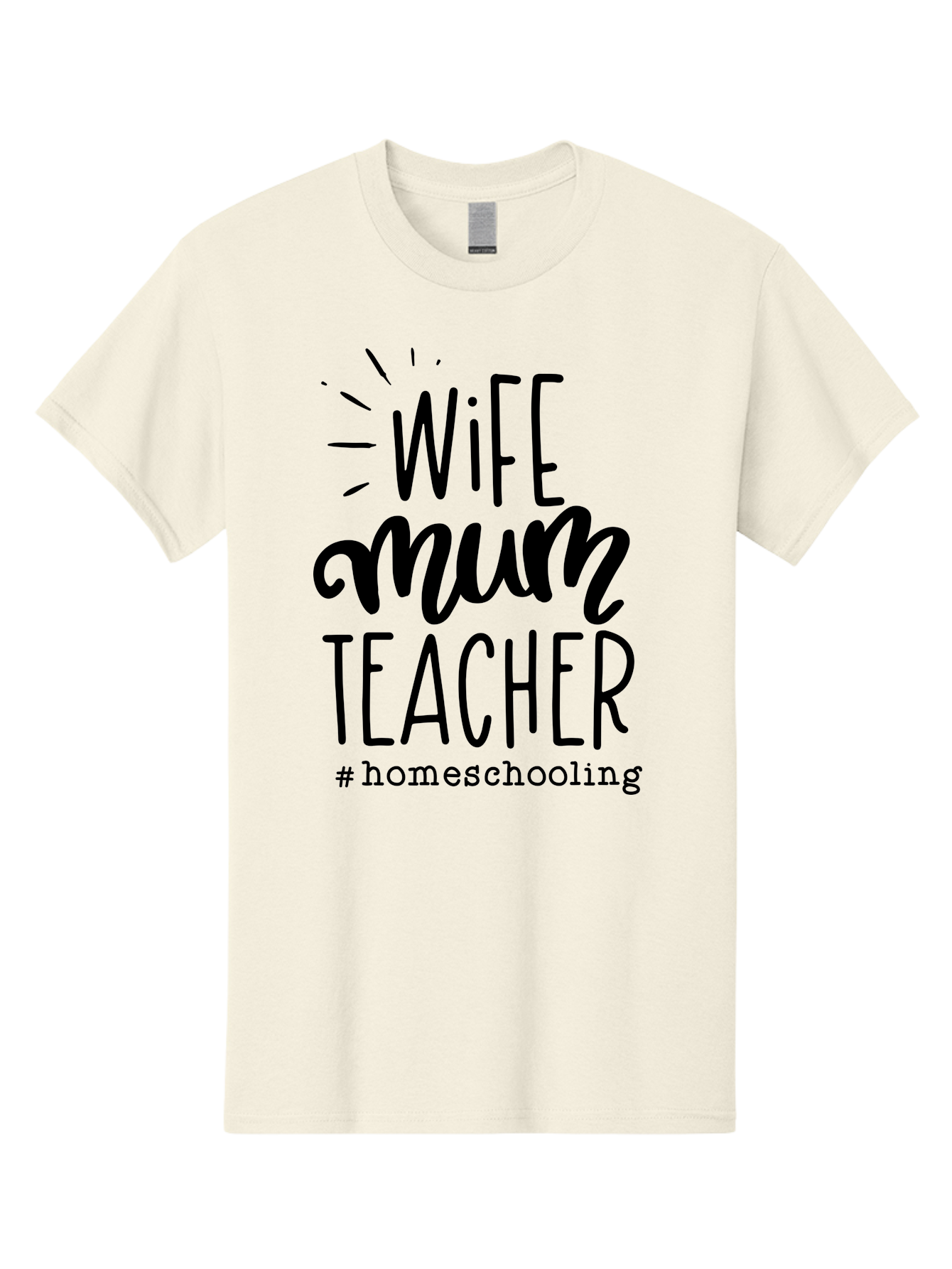 Wife-Mum-Teacher Men'S Graphic Tee, 100% Cotton, Comfortable Casual Summer Wear, Machine Washable, Homeschooling Mom, Wife And Teacher, Modern Family, Home Education, Parenting Roles, Inspirational Quote, Homeschooling Lifestyle Aab459 17