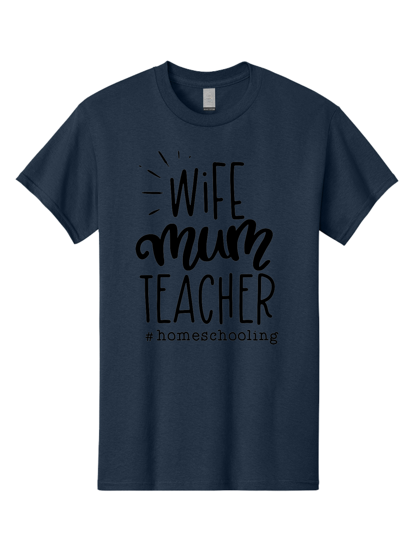 Wife-Mum-Teacher Men'S Graphic Tee, 100% Cotton, Comfortable Casual Summer Wear, Machine Washable, Homeschooling Mom, Wife And Teacher, Modern Family, Home Education, Parenting Roles, Inspirational Quote, Homeschooling Lifestyle Aab459 9