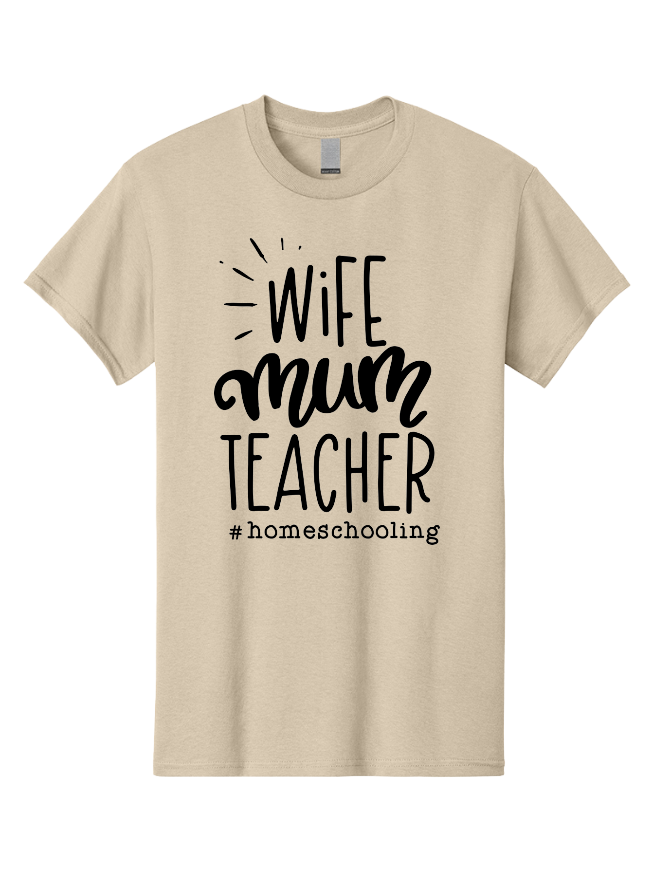 Wife-Mum-Teacher Men'S Graphic Tee, 100% Cotton, Comfortable Casual Summer Wear, Machine Washable, Homeschooling Mom, Wife And Teacher, Modern Family, Home Education, Parenting Roles, Inspirational Quote, Homeschooling Lifestyle Aab459 19
