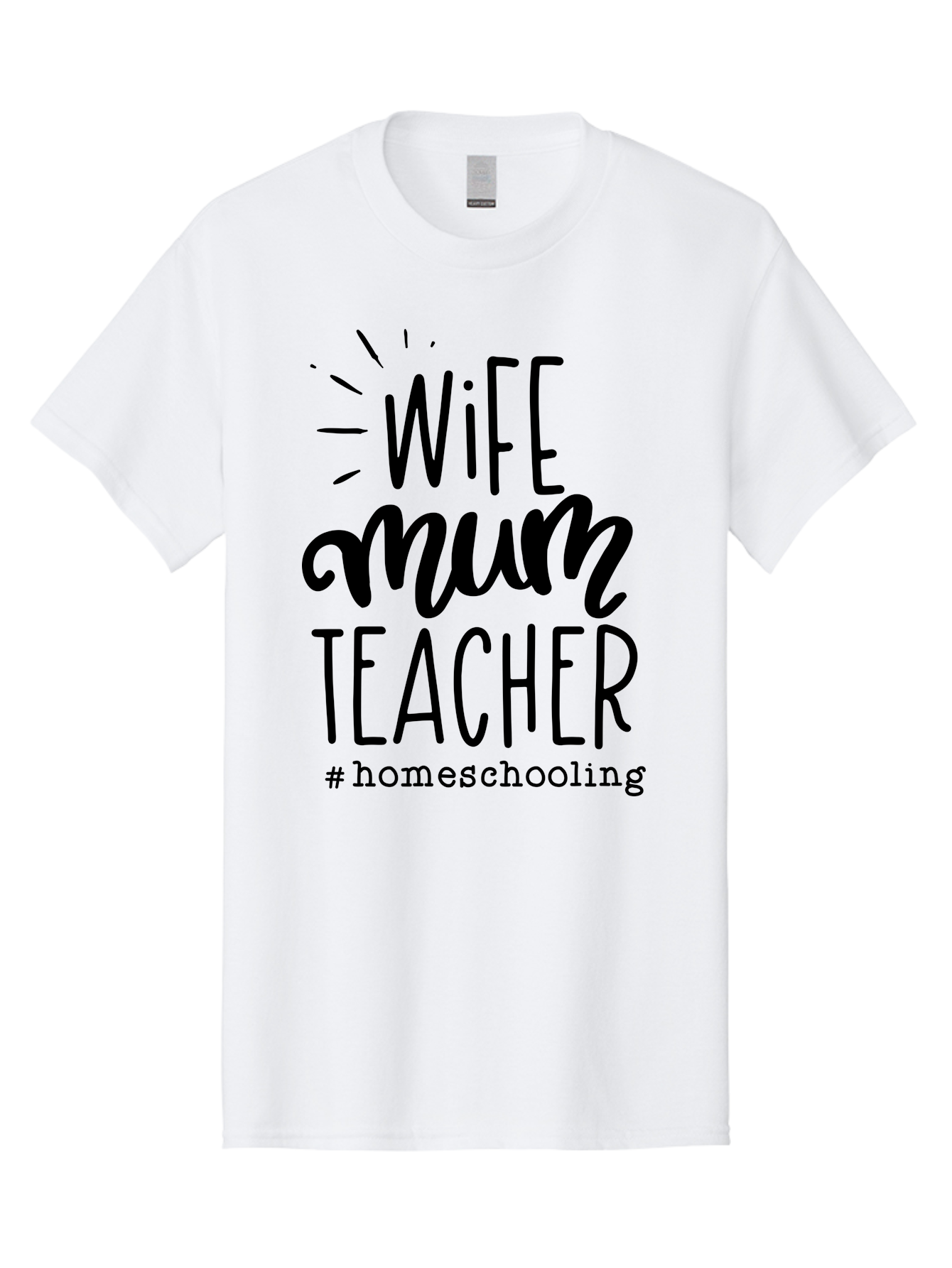 Wife-Mum-Teacher Men'S Graphic Tee, 100% Cotton, Comfortable Casual Summer Wear, Machine Washable, Homeschooling Mom, Wife And Teacher, Modern Family, Home Education, Parenting Roles, Inspirational Quote, Homeschooling Lifestyle Aab459 5