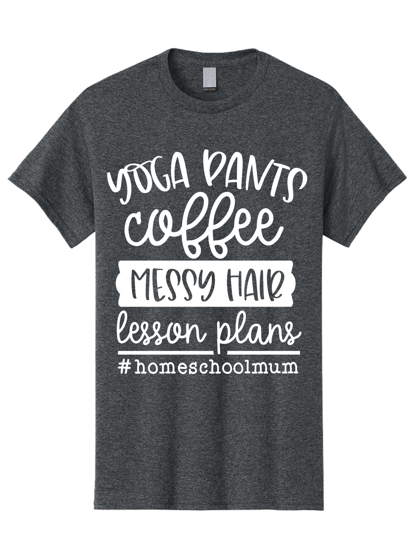 Yoga-Pants-Coffee-Messy-Hair-Lesson-Plans Men'S Graphic Tee, 100% Cotton, Comfortable Casual Summer Wear, Machine Washable, Homeschooling Mom, Yoga Pants, Messy Bun, Coffee Break, Lesson Plans, Mom Life, Homeschooling Lifestyle, Aab460 7